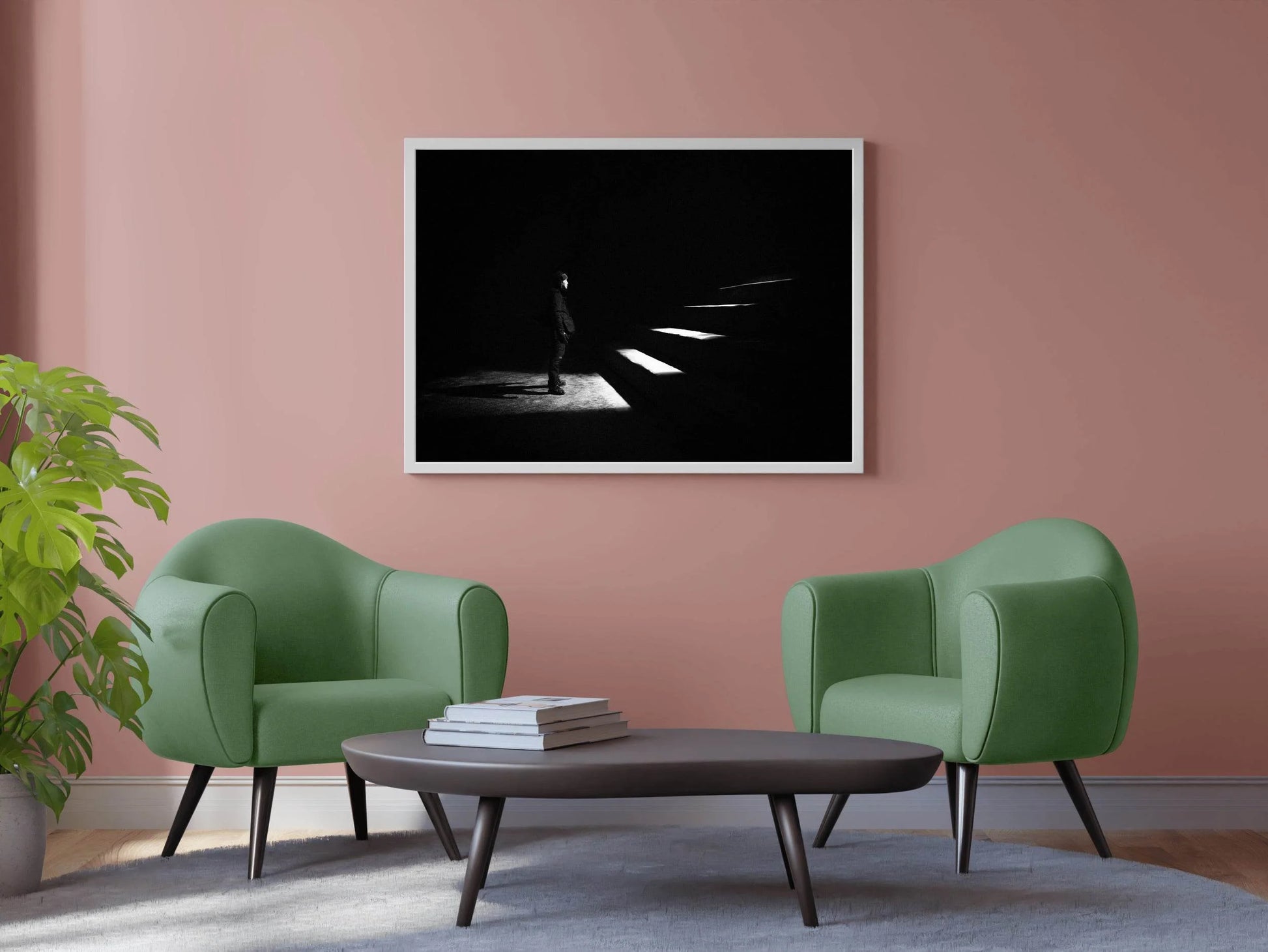 Alone Man Black & White Wall Art - beink online art store