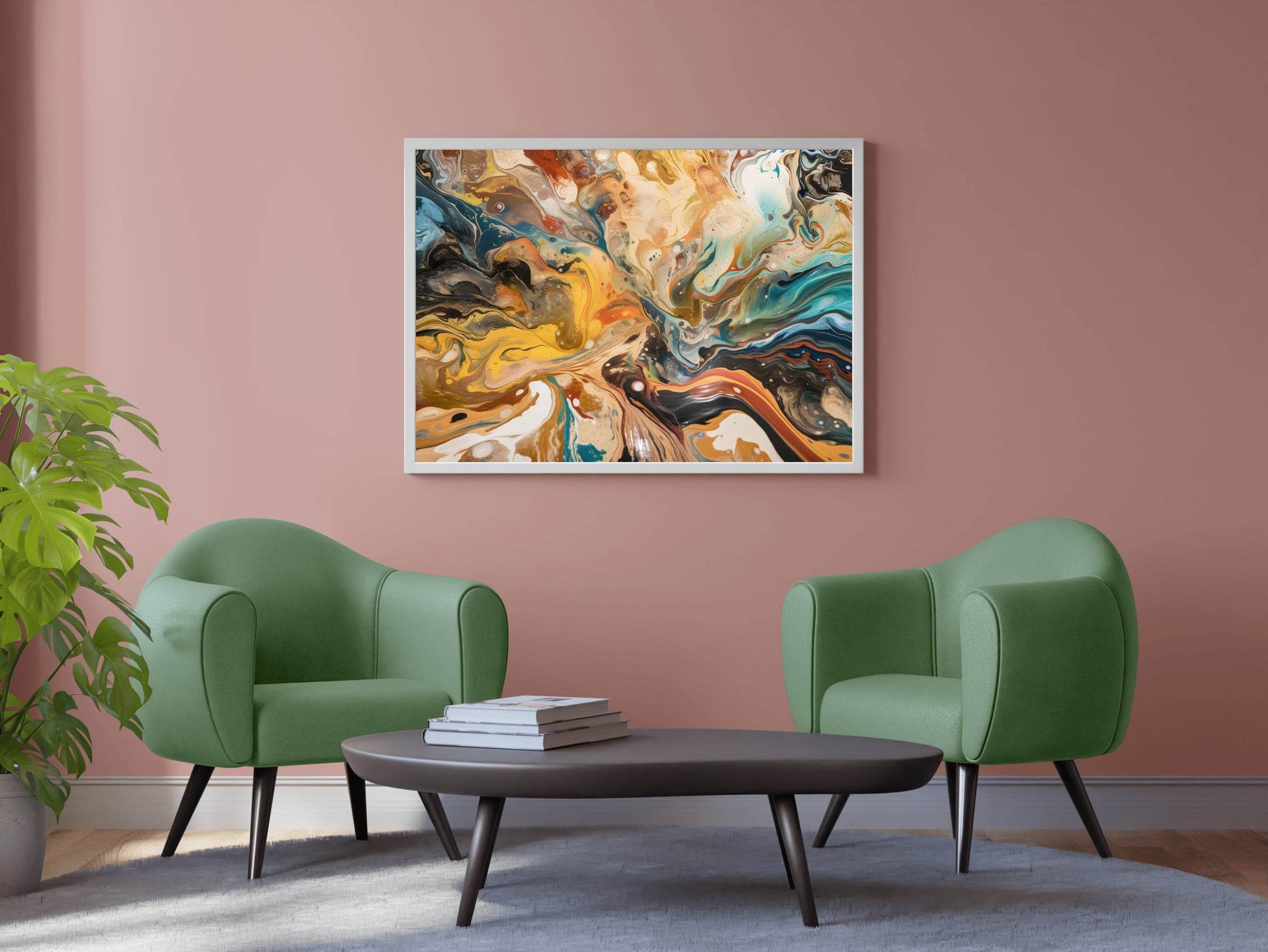 Liquid Paint Brush Strokes Abstract Wall Art - beink online art store