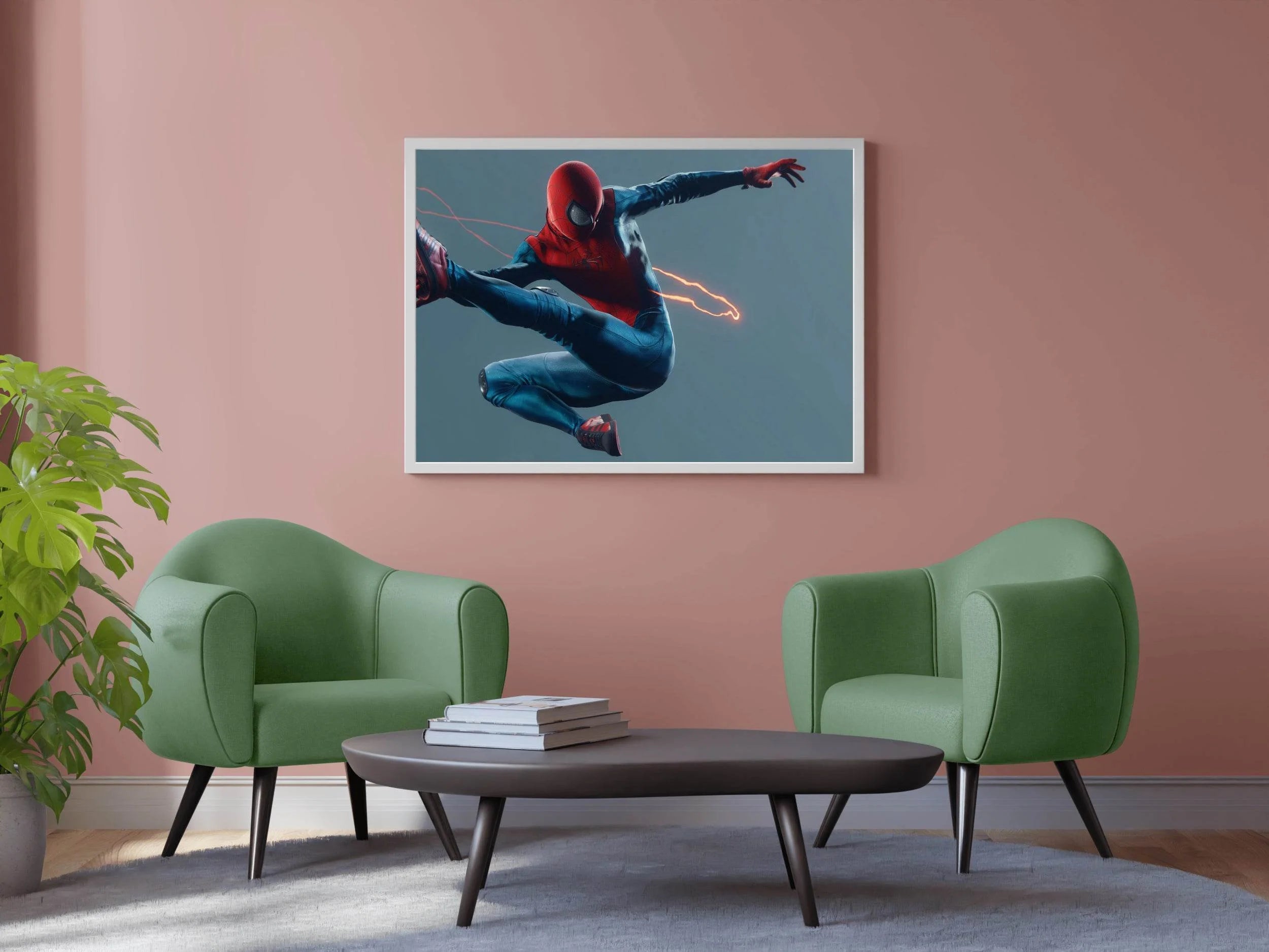 Spider Man Swinging Gaming Wall Art - beink online art store