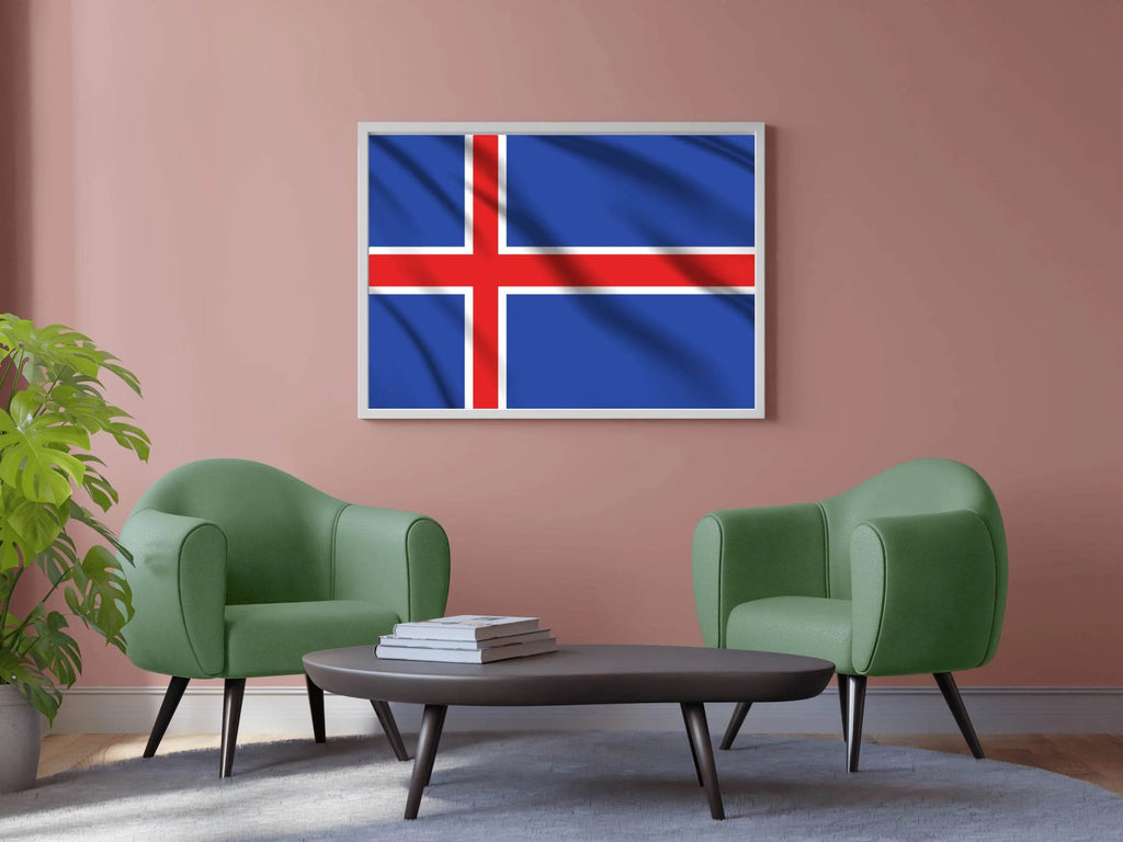 Iceland National Flag Wall Art - beink online art store