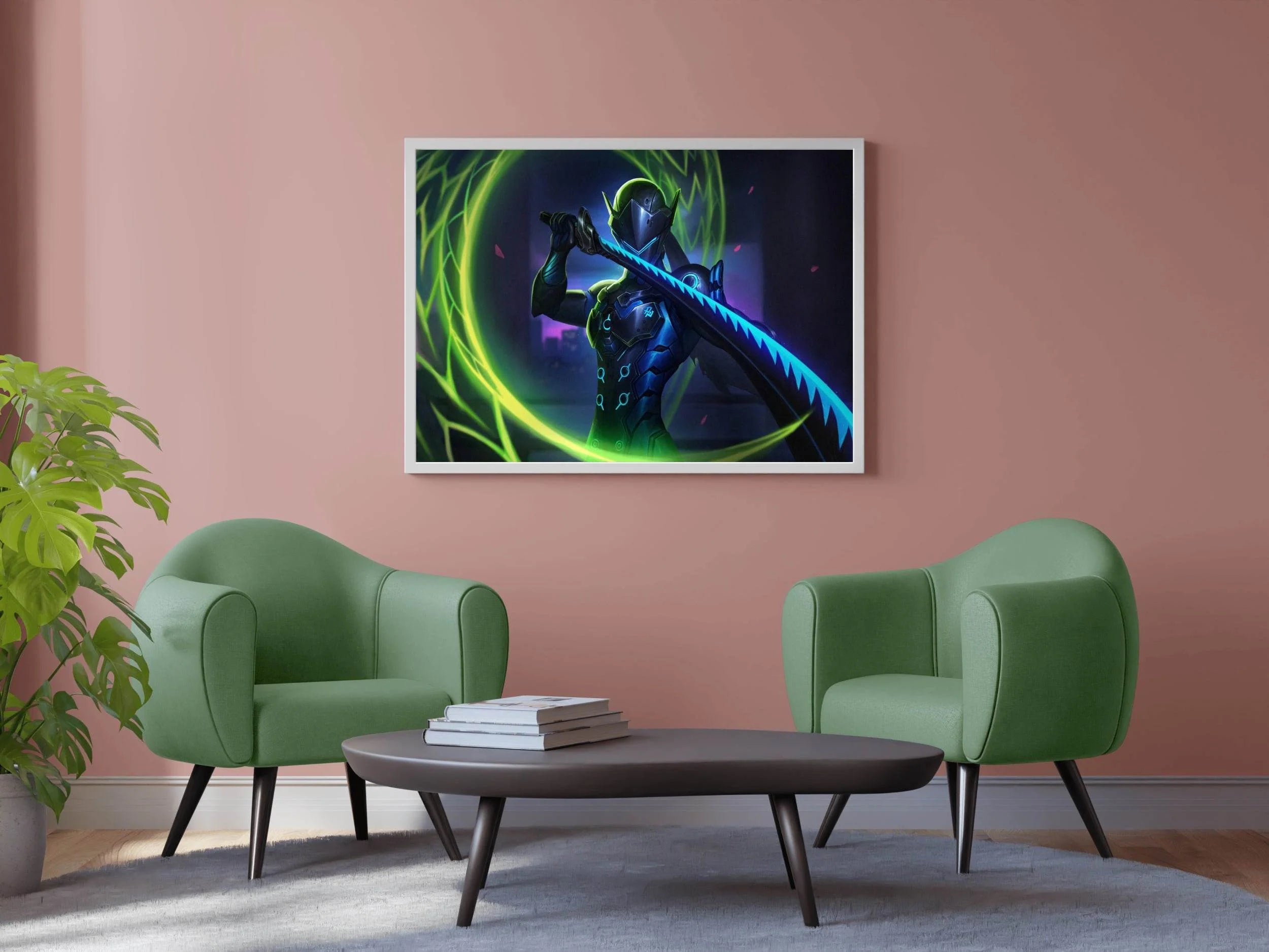 Neon Genji Overwatch Gaming Wall Art - beink online art store
