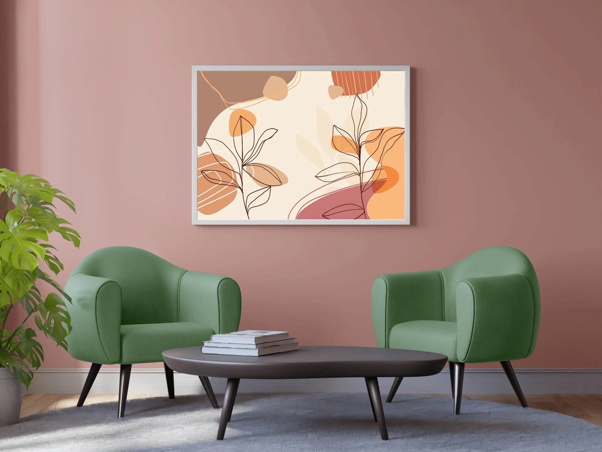 Flower Branch of Silene Virginica Wall Art - beink online art store