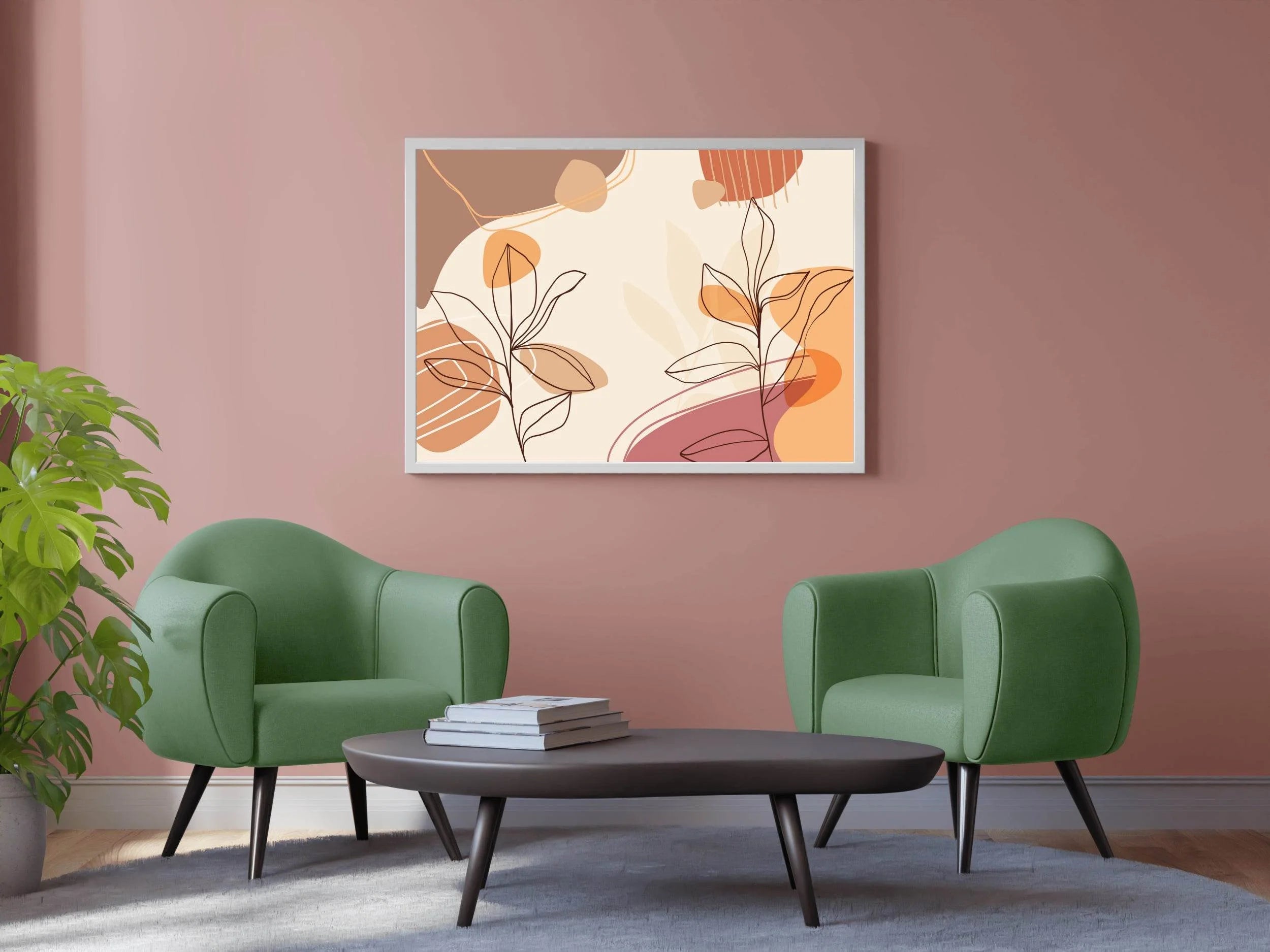 Flower Branch of Silene Virginica Wall Art - beink online art store