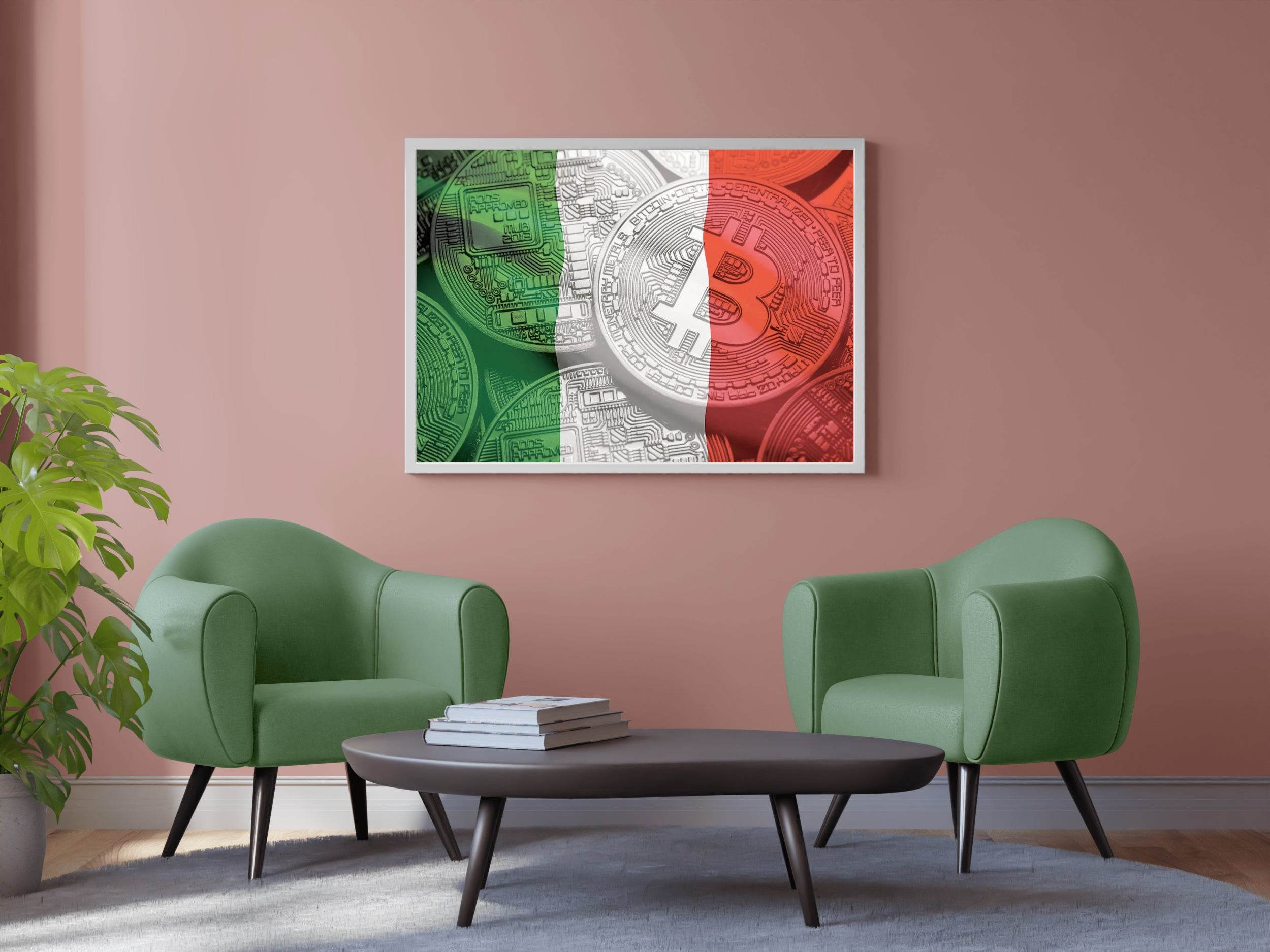 Crypto Bitcoin Money Flag Wall Art - beink online art store