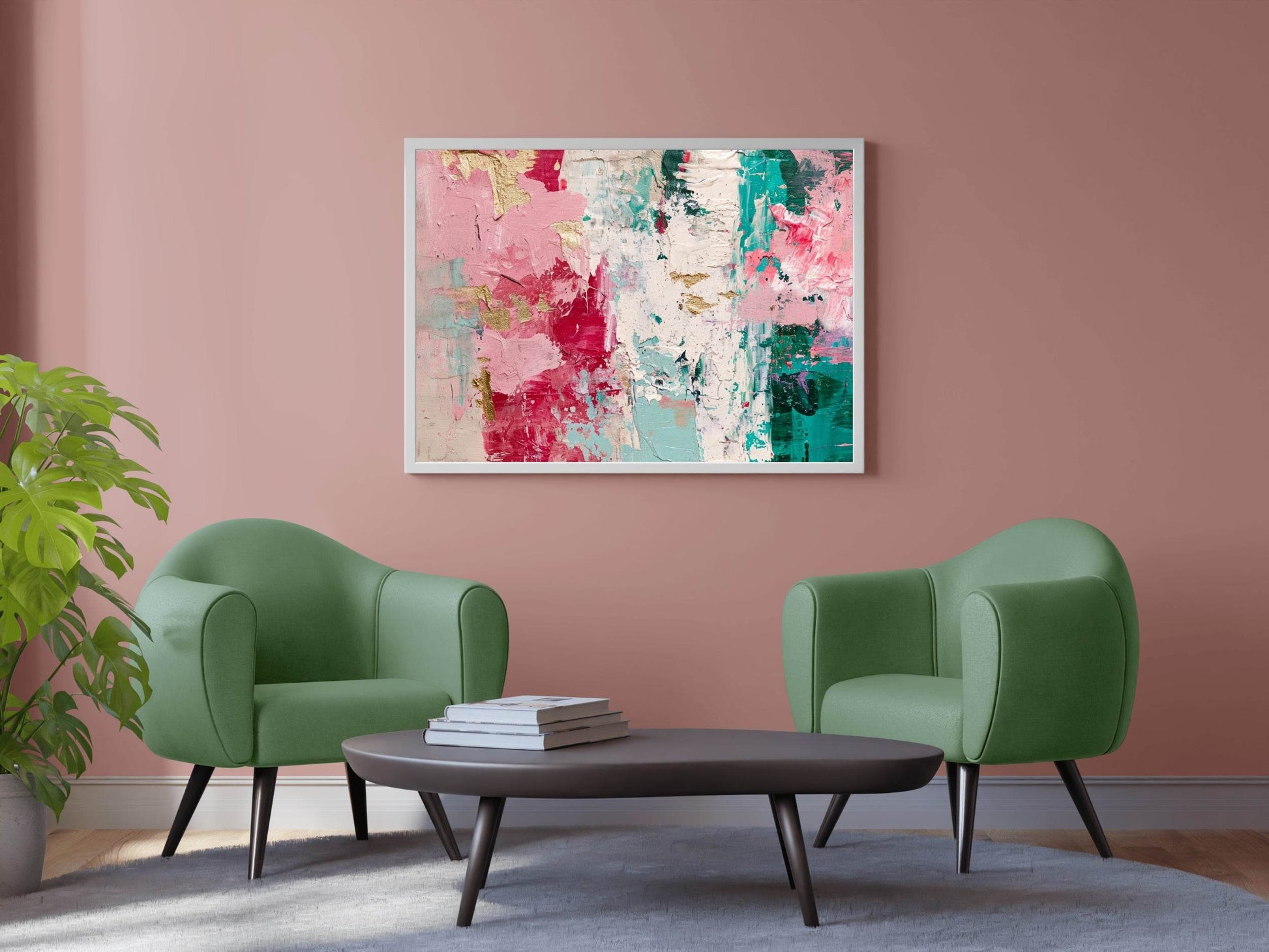 Hand Painted Oil Painting Pink Abstract - beink online art store