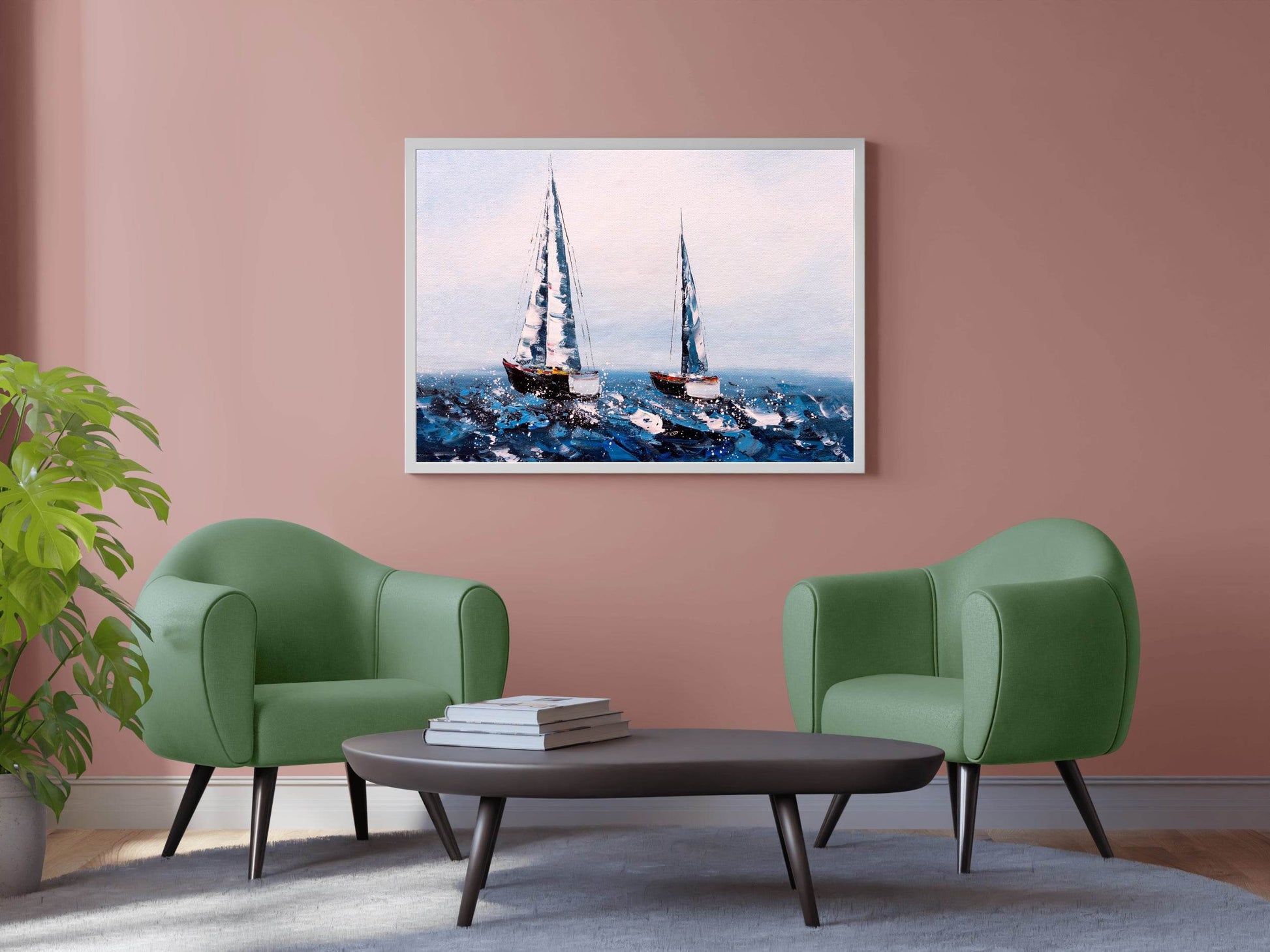 Watercolor Painting of Sailboats Wall Art - beink online art store