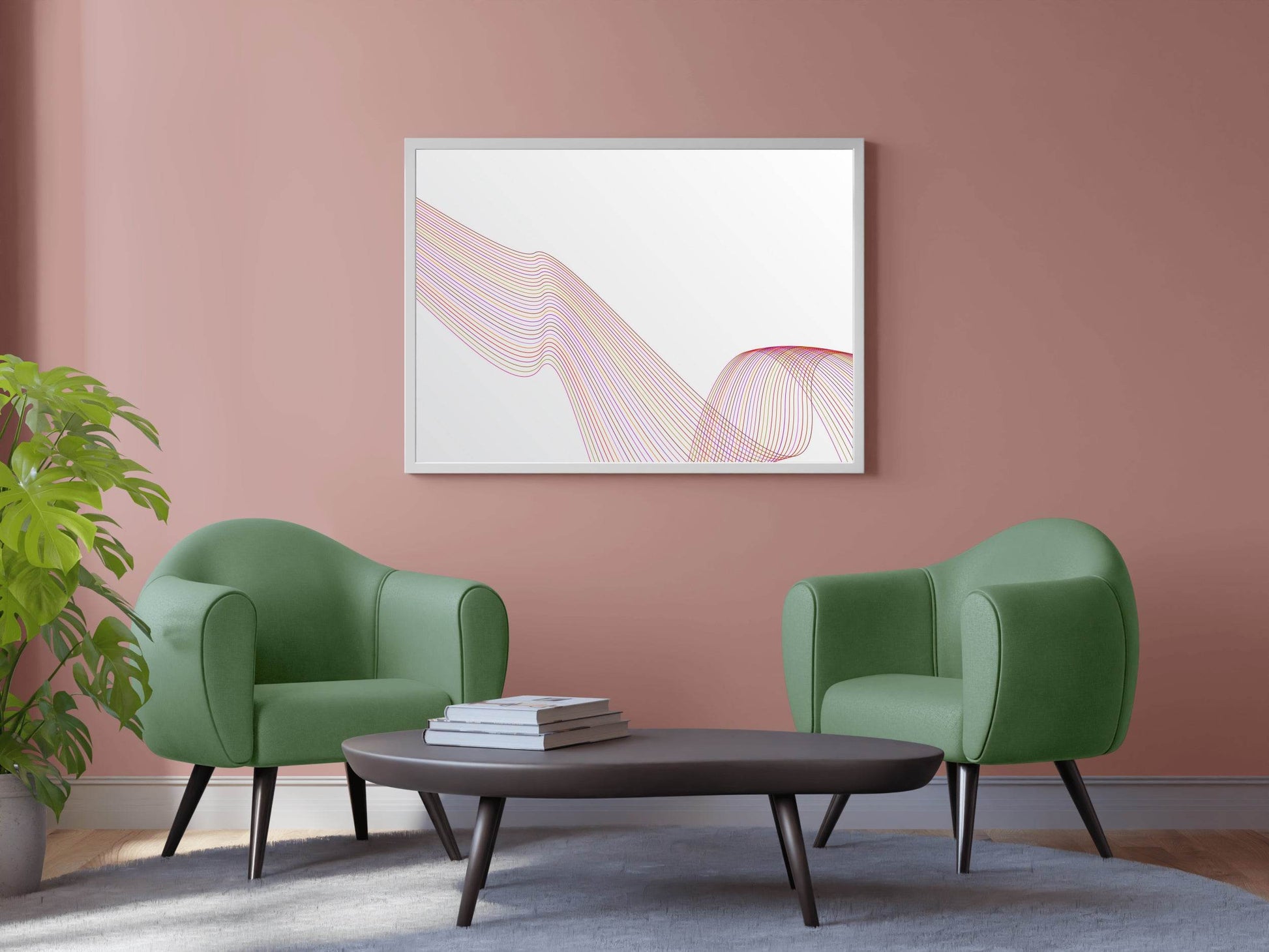 Light Background Technology Waves Lines Abstract Wall Art - beink online art store