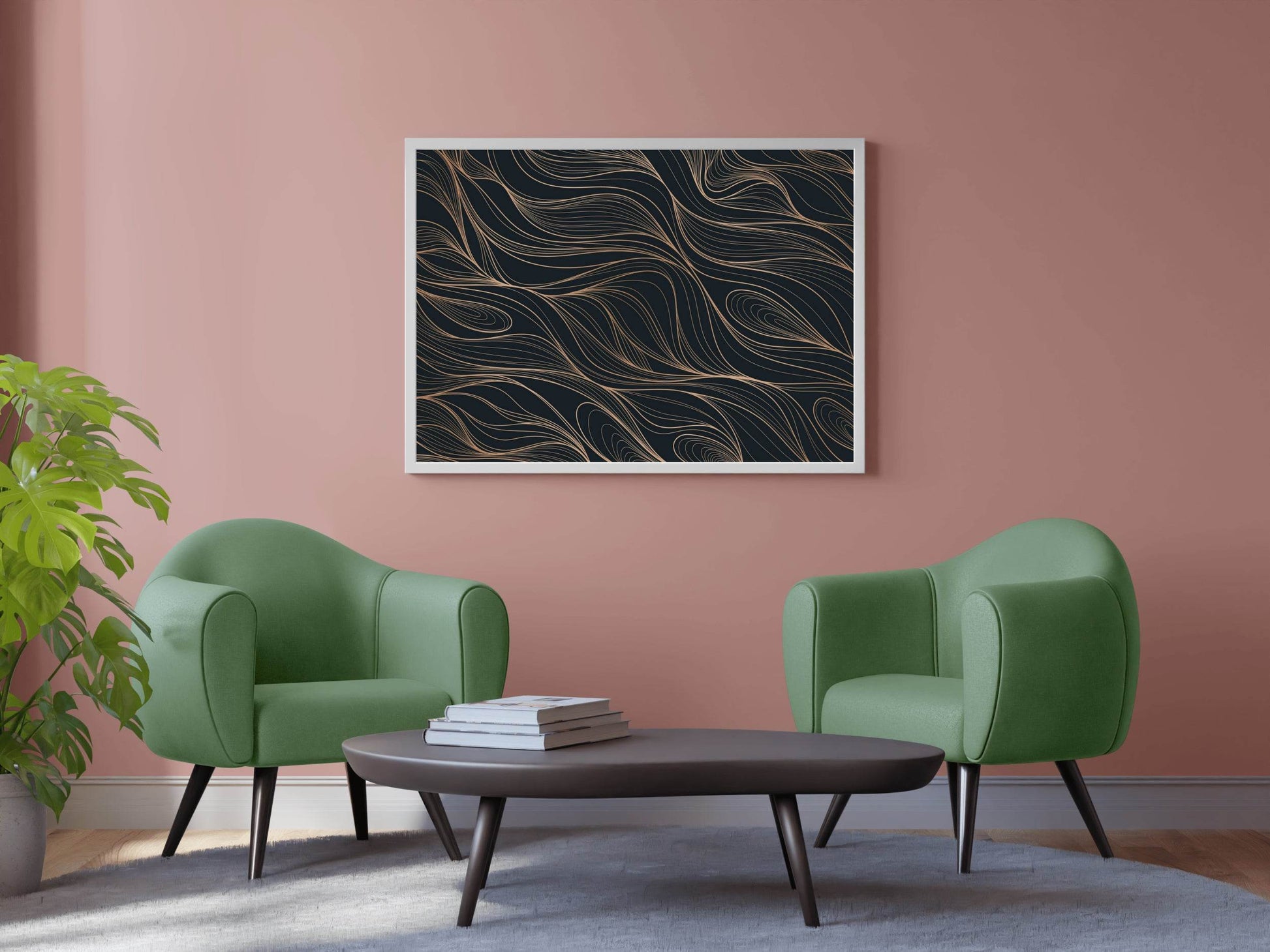 Beautiful Golden Lines Design Wall Art - beink online art store