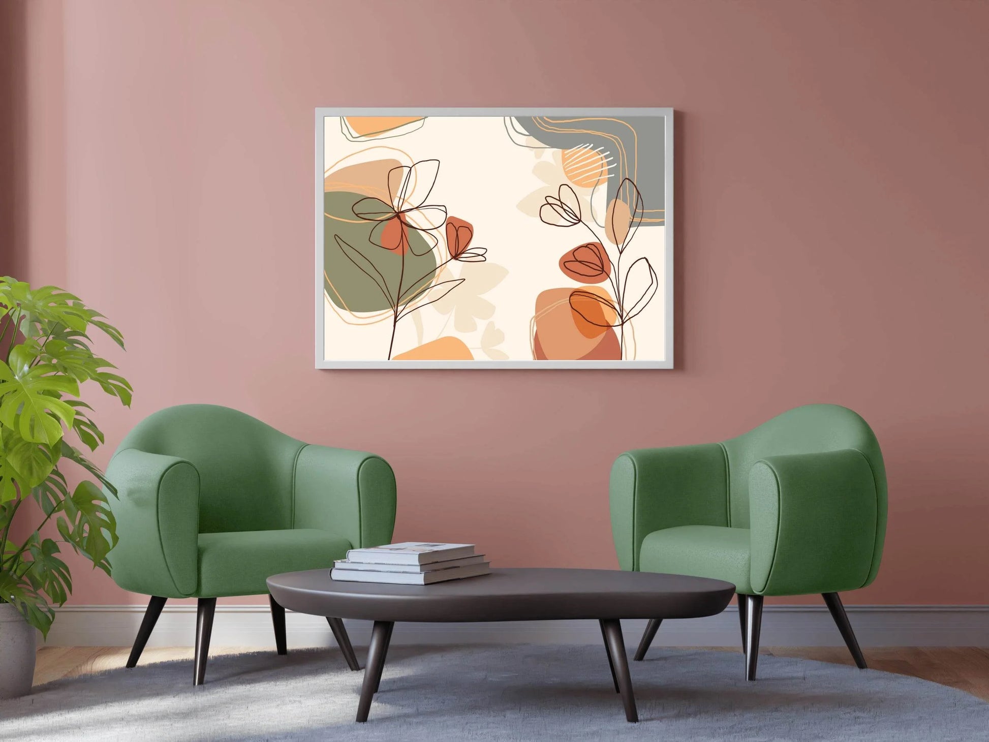 Schefflera Plant Leaves Wall Art - beink online art store