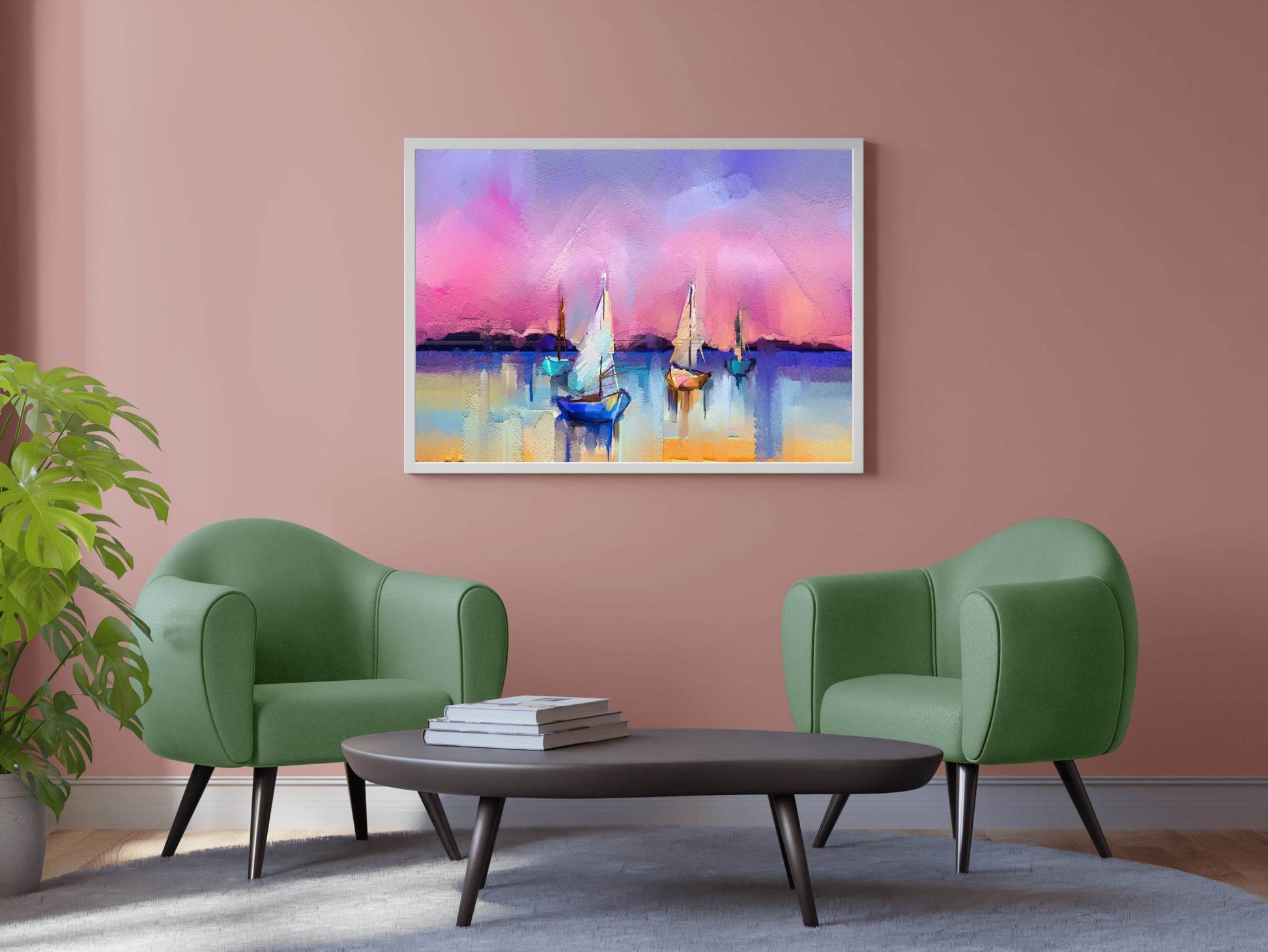 Watercolor Painting of Sailboats Wall Art - beink online art store
