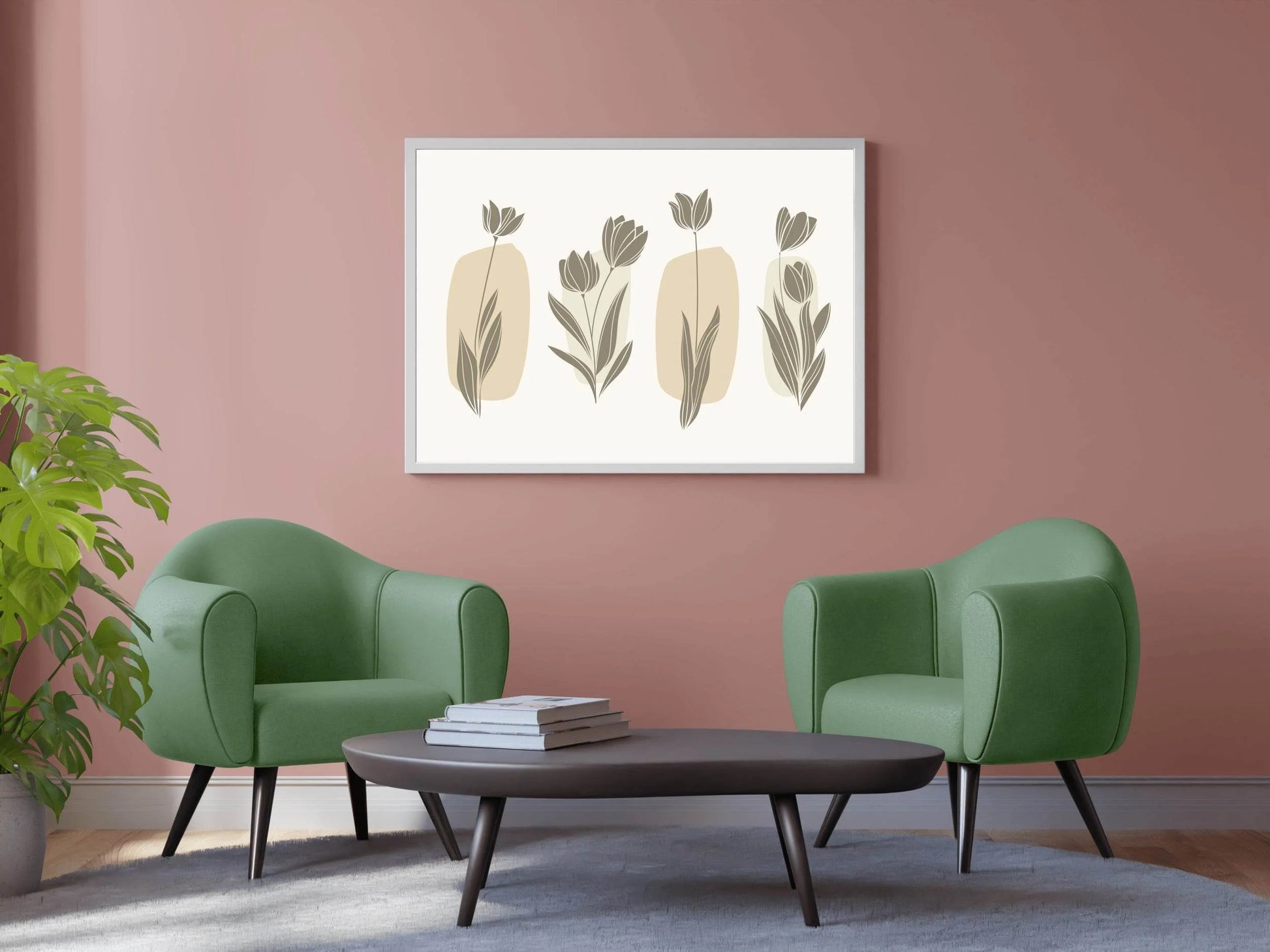 Black Tulip Branch Wall Art - beink online art store