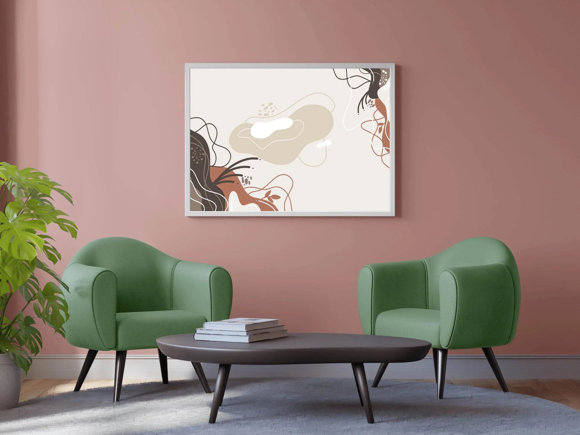 Drawing of Soft Plant Vector Abstract Wall Art - beink online art store