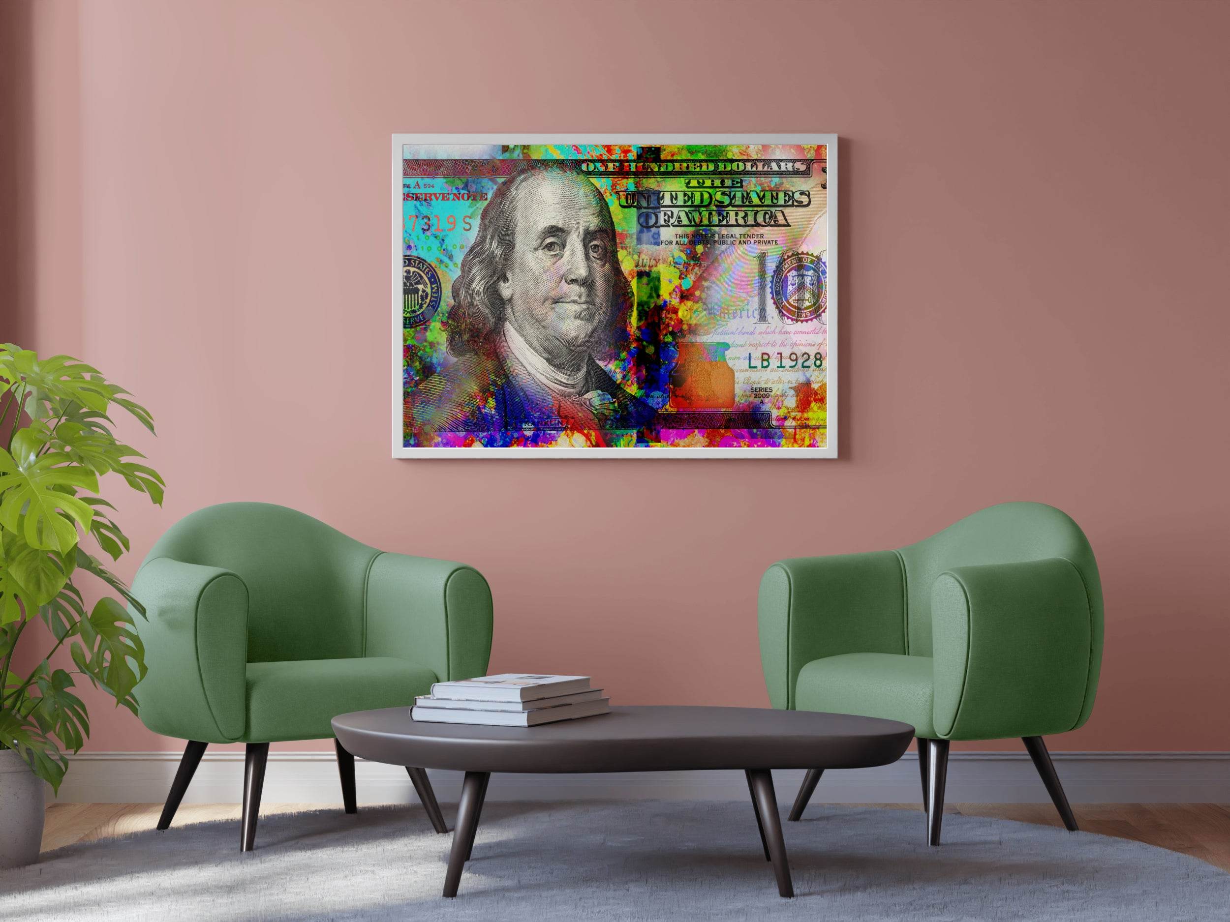 Benjamin Franklin on Dollar Wall Art - beink online art store