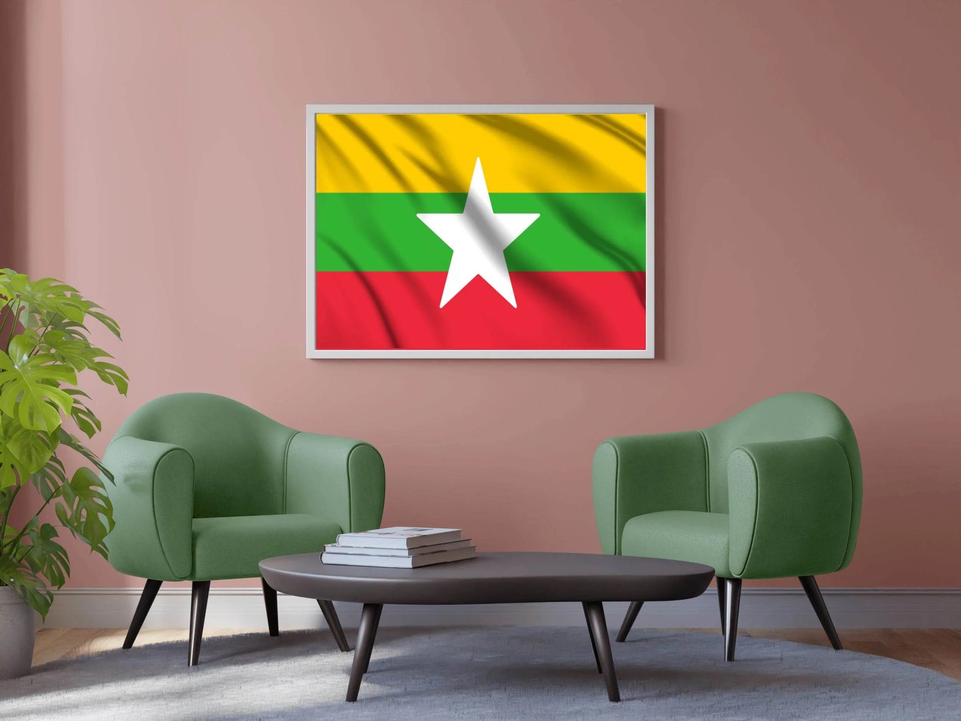 Myanmar National Flag Wall Art - beink online art store