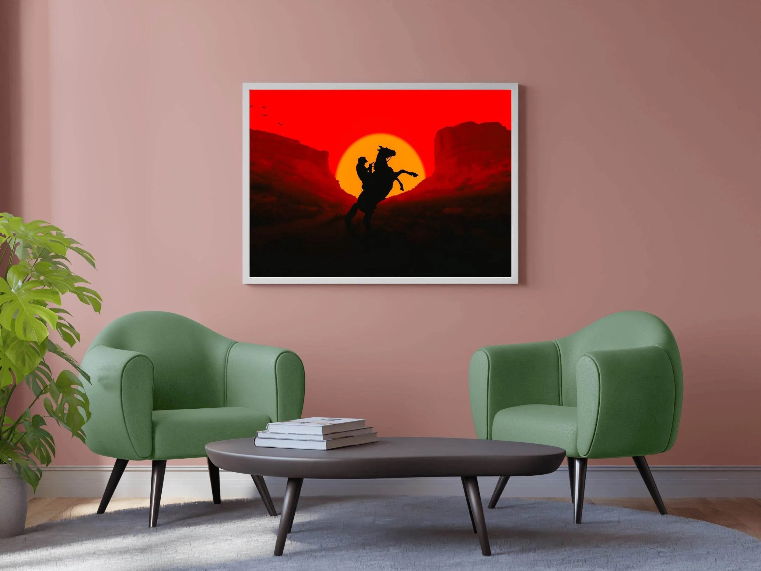 Red Dead Redemption Sunset Gaming Wall Art - beink online art store