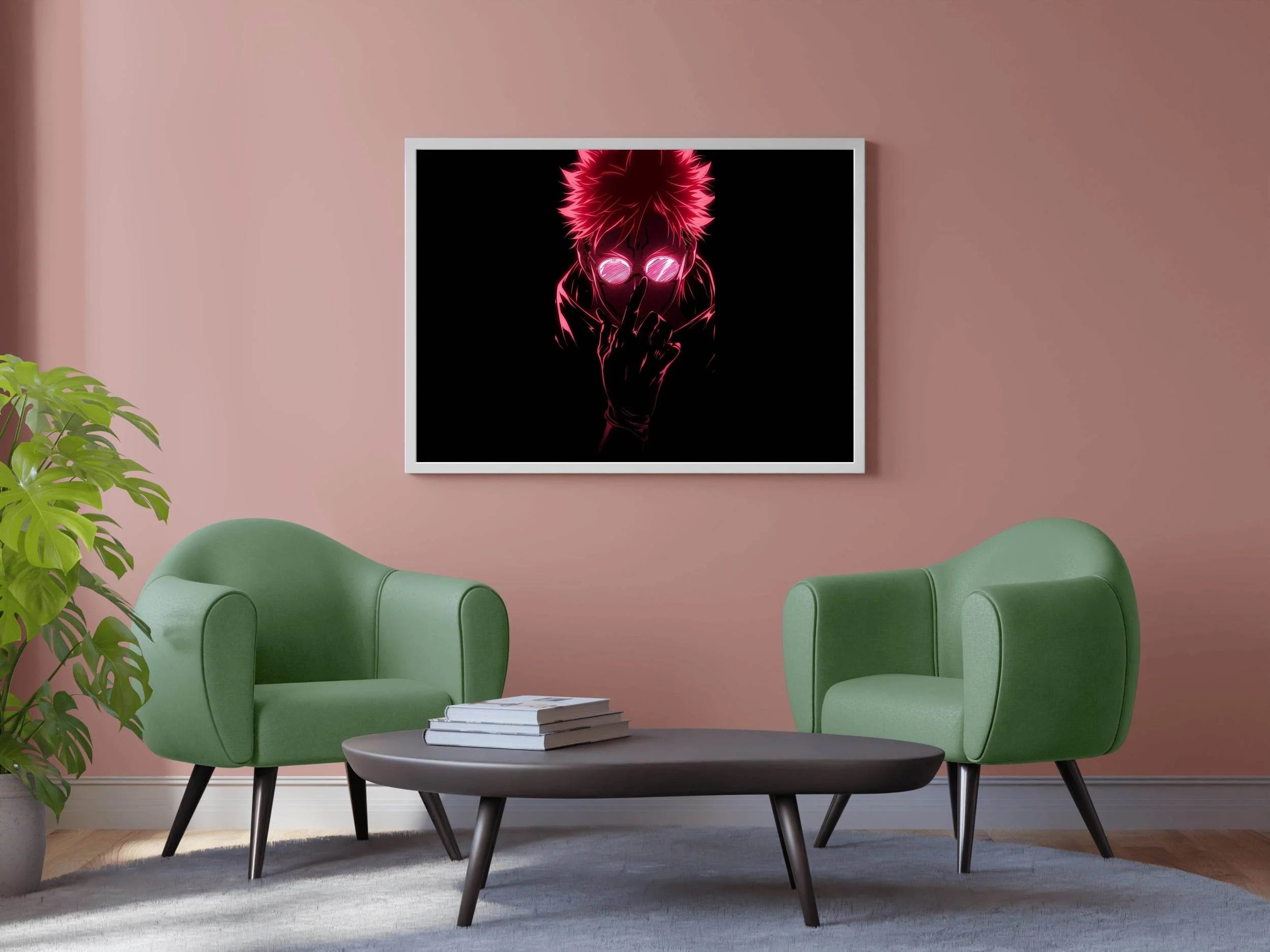 Neon Dope Sukuna Anime Wall Art - beink online art store