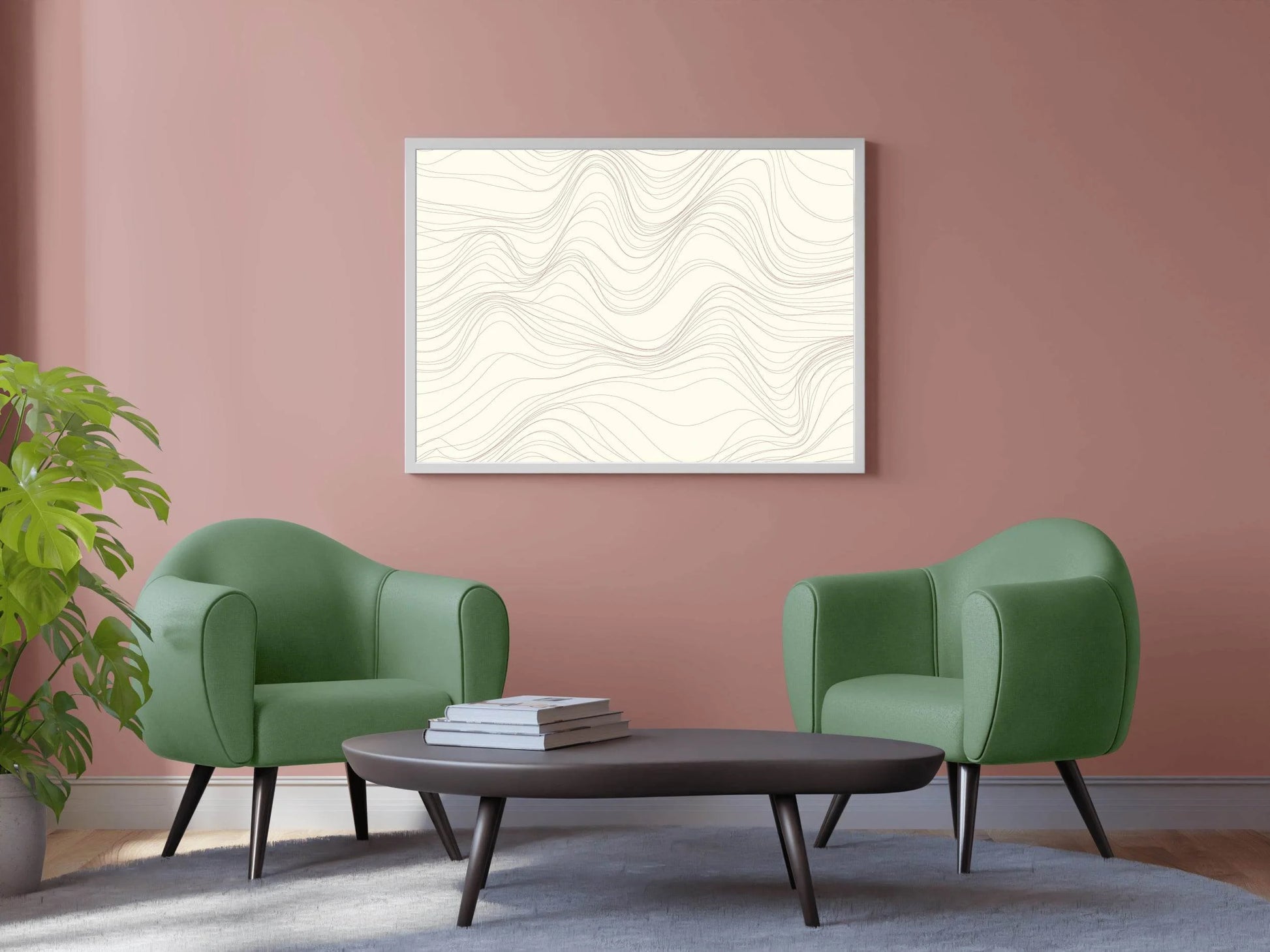 Light Background Wavy Lines Abstract Wall Art - beink online art store