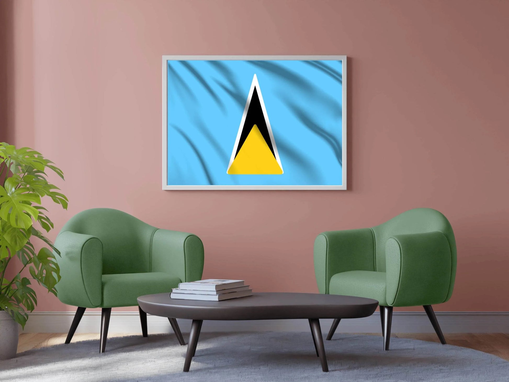 Saint Lucia National Flag Wall Art - beink online art store