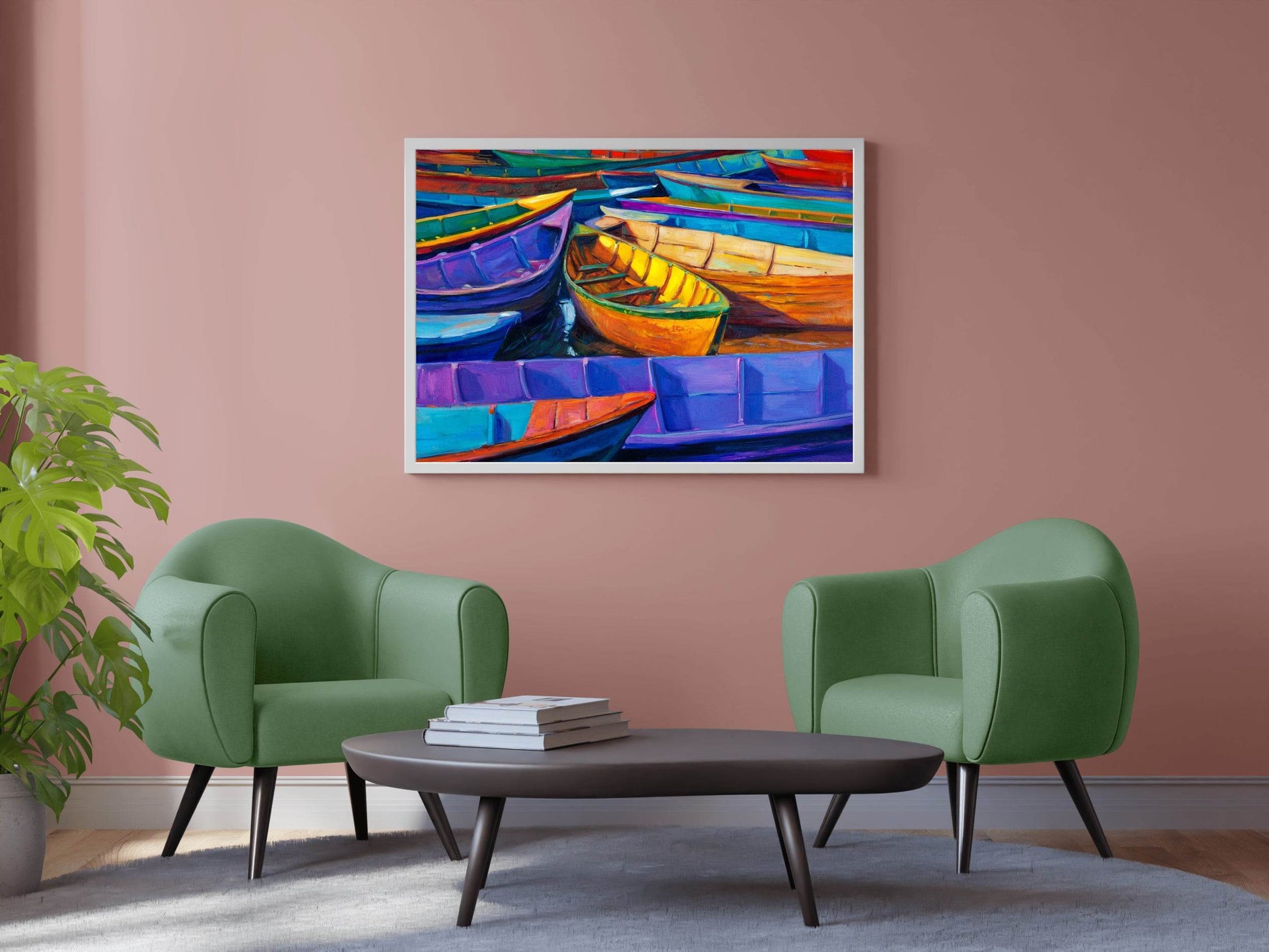 Small Colored Boats Wall Art - beink online art store