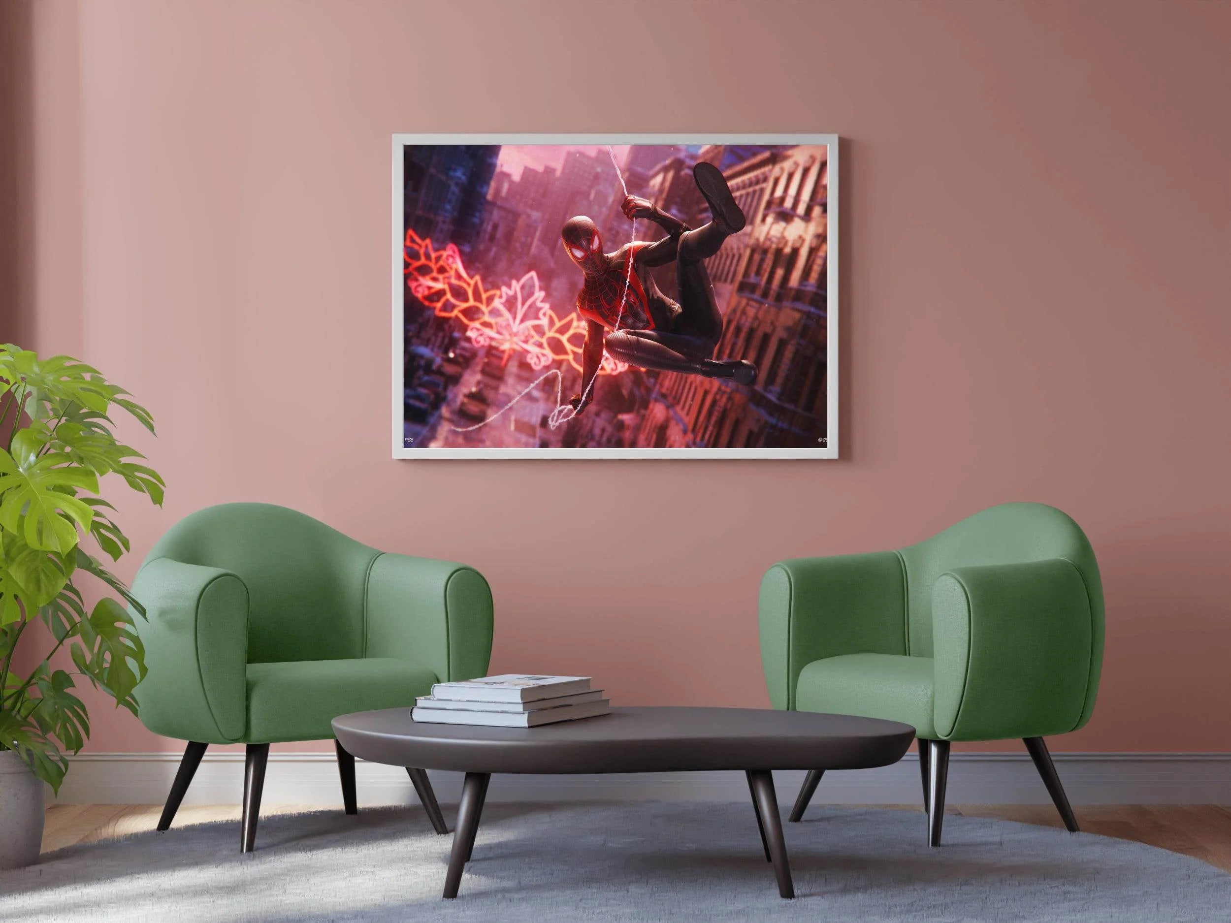 Miles Morales swinging Gaming Wall Art - beink online art store