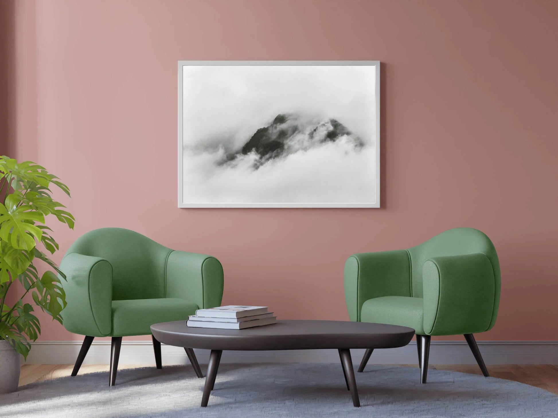 Misty Mountain Black & White Wall Art - beink online art store