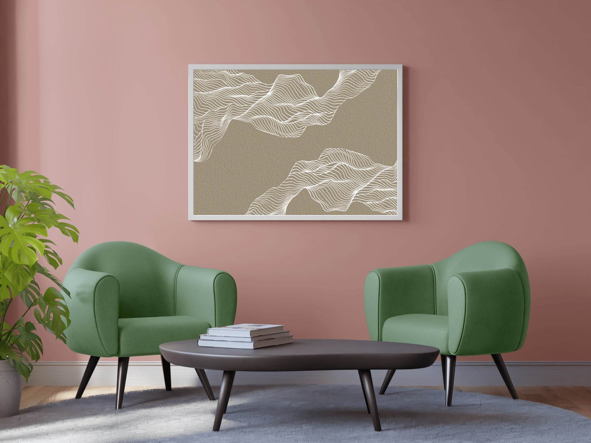 Wavy Vector Drawing Abstract Wall Art - beink online art store