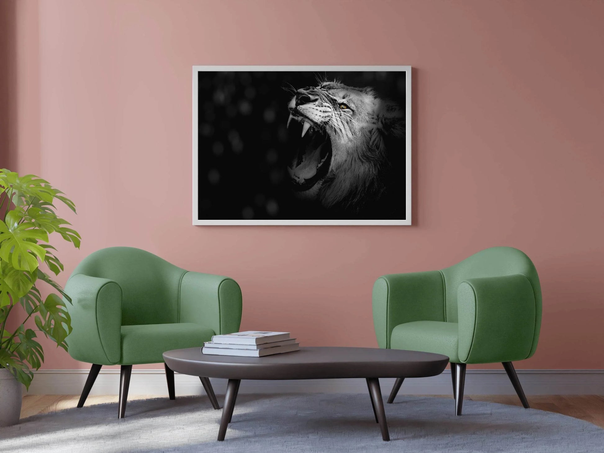 Asiatic Lion Black & White Wall Art - beink online art store