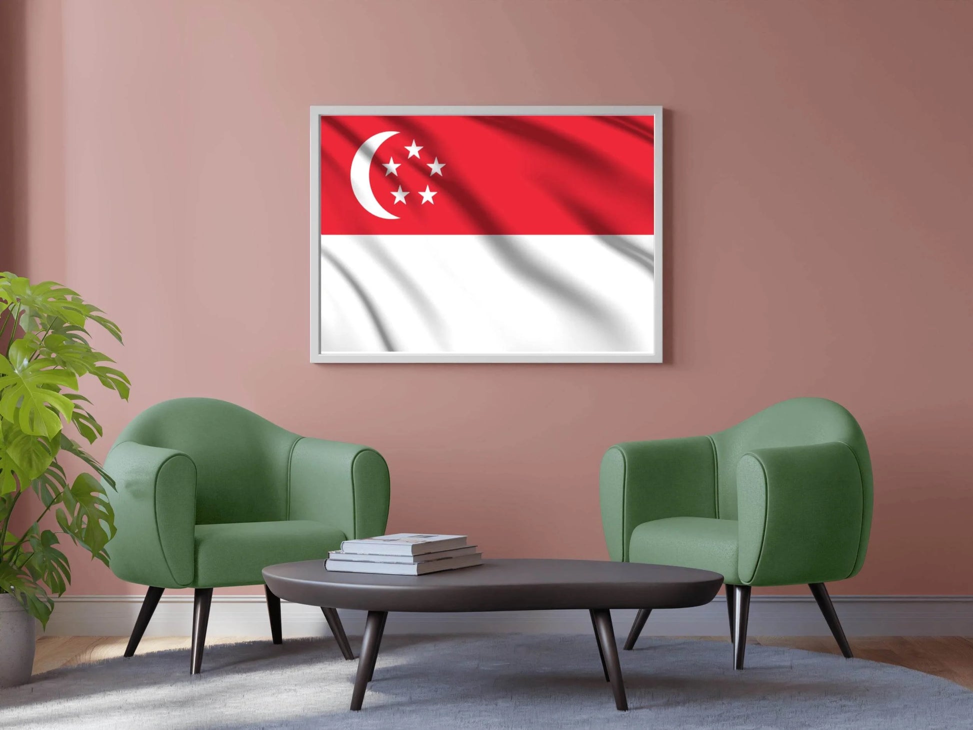 Singapore National Flag Wall Art - beink online art store