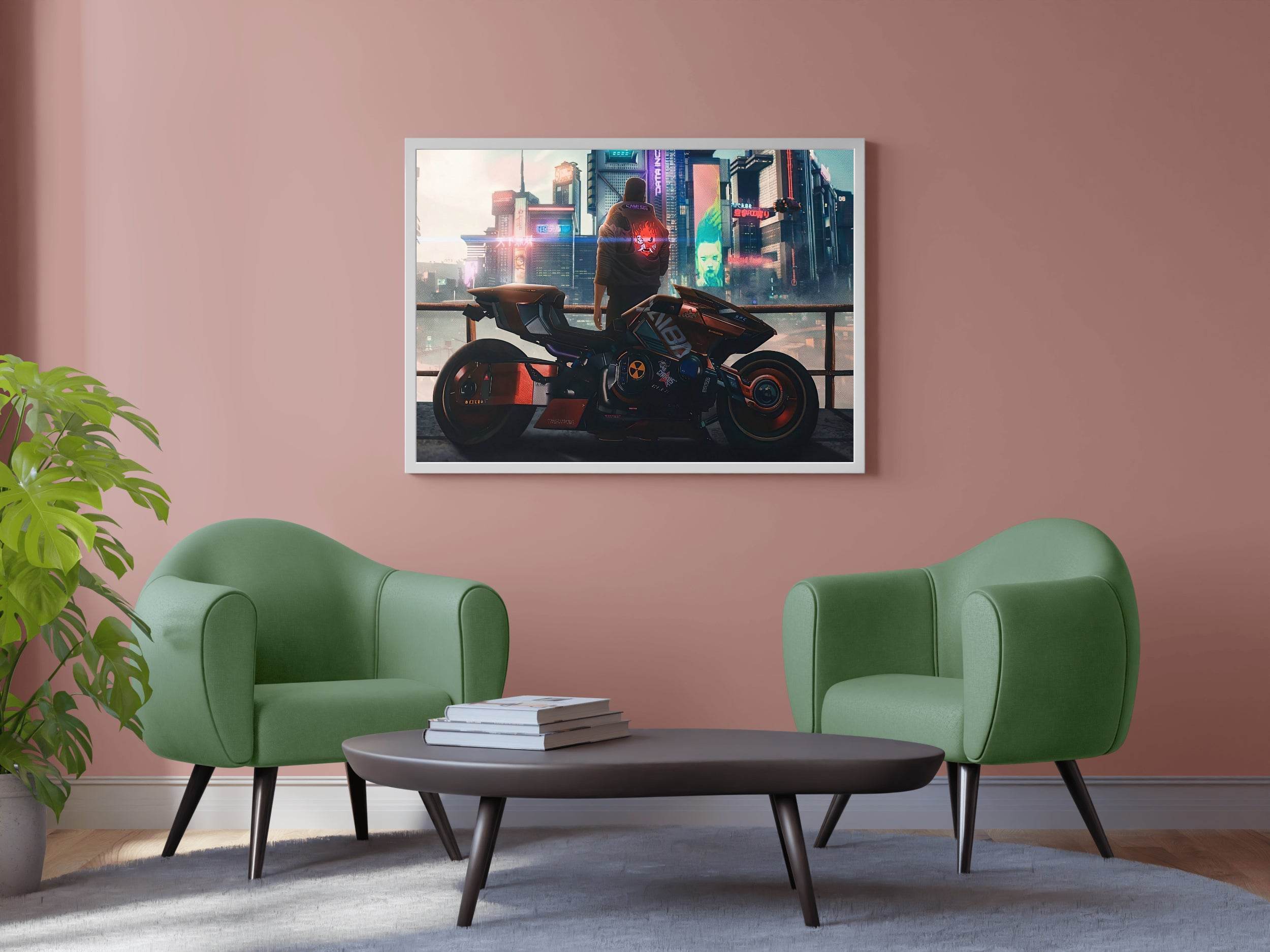 Cyberpunk 2077 Motorcycle Boogeyman Gaming Wall Art - beink online art store