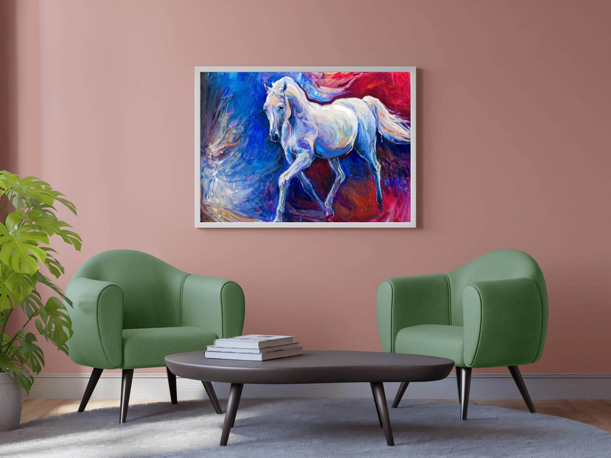 White Horse Oil Painting Wall Art - beink online art store