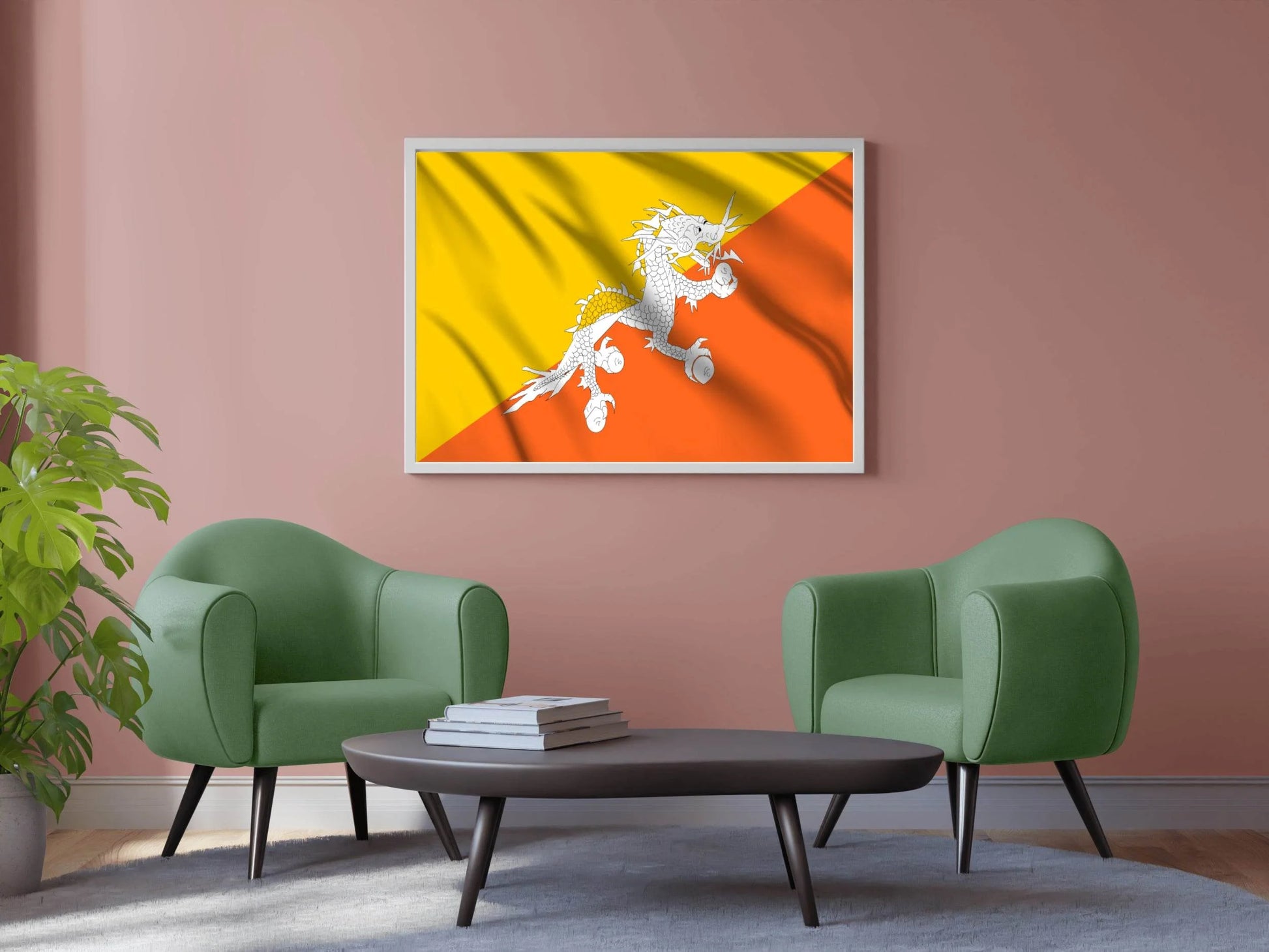 Bhutan National Flag Wall Art - beink online art store