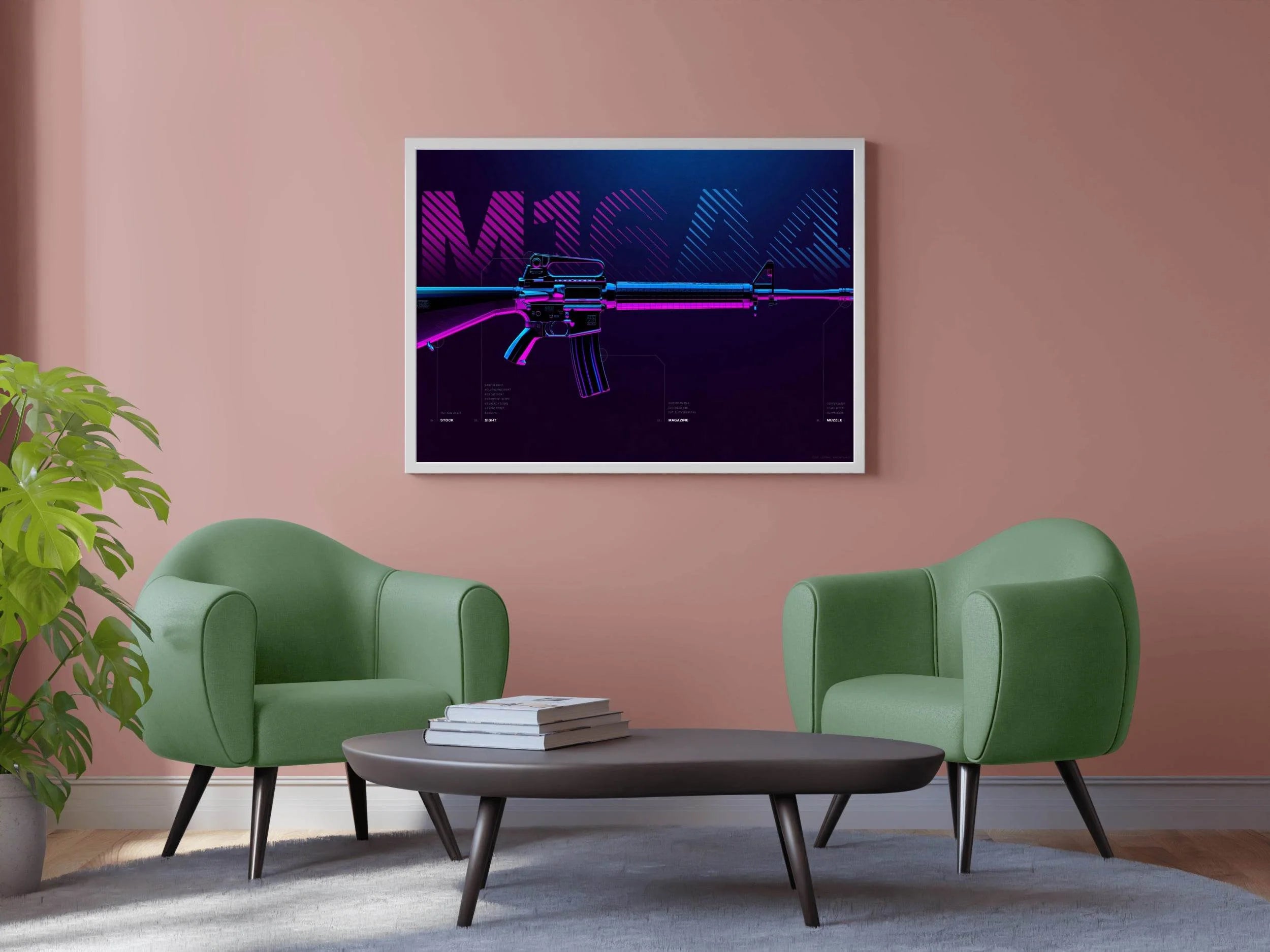 Custom M16 Gaming Wall Art - beink online art store