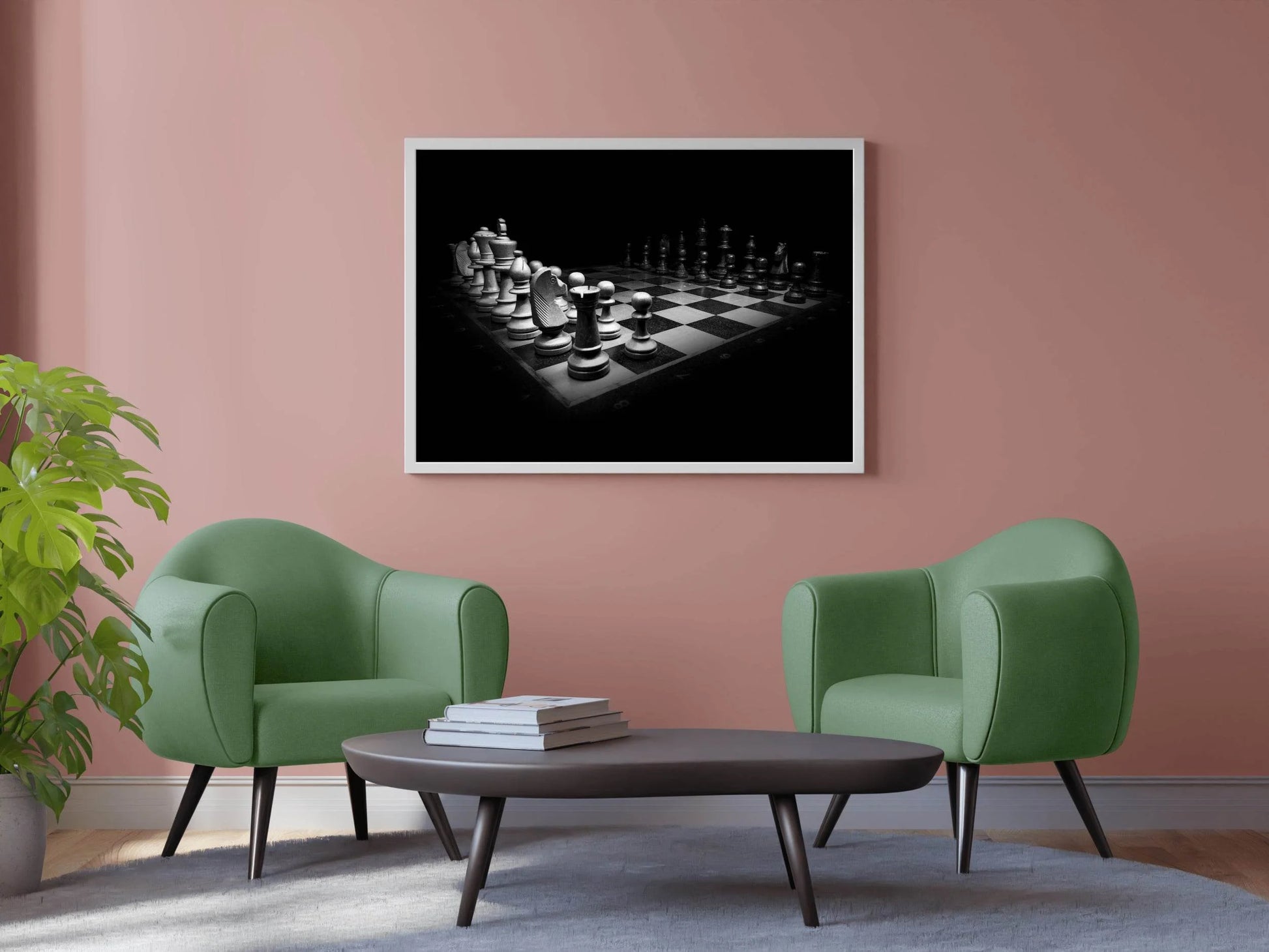 Chess Board Black & White Wall Art - beink online art store