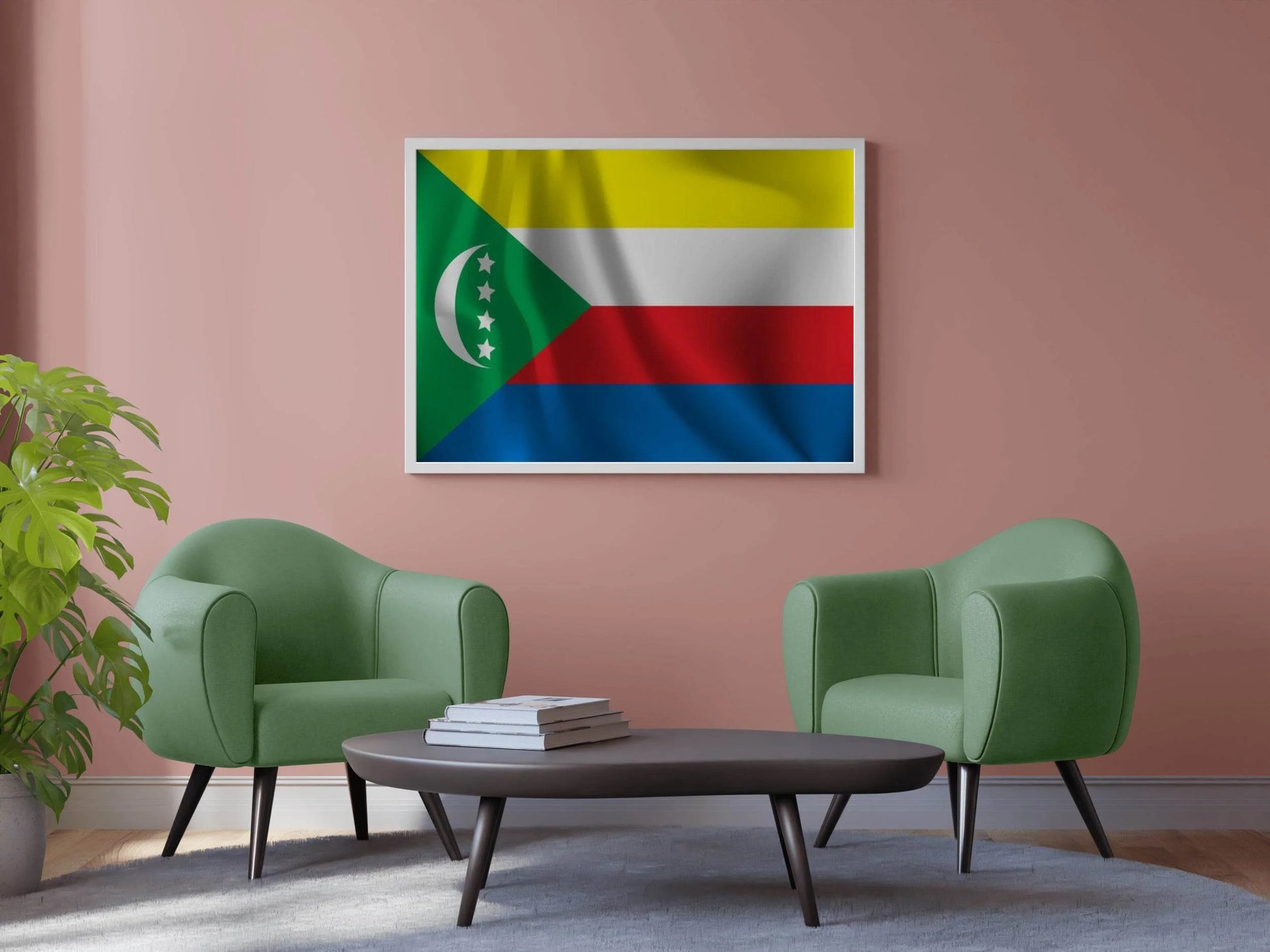 The Comoros National Flag Wall Art - beink online art store