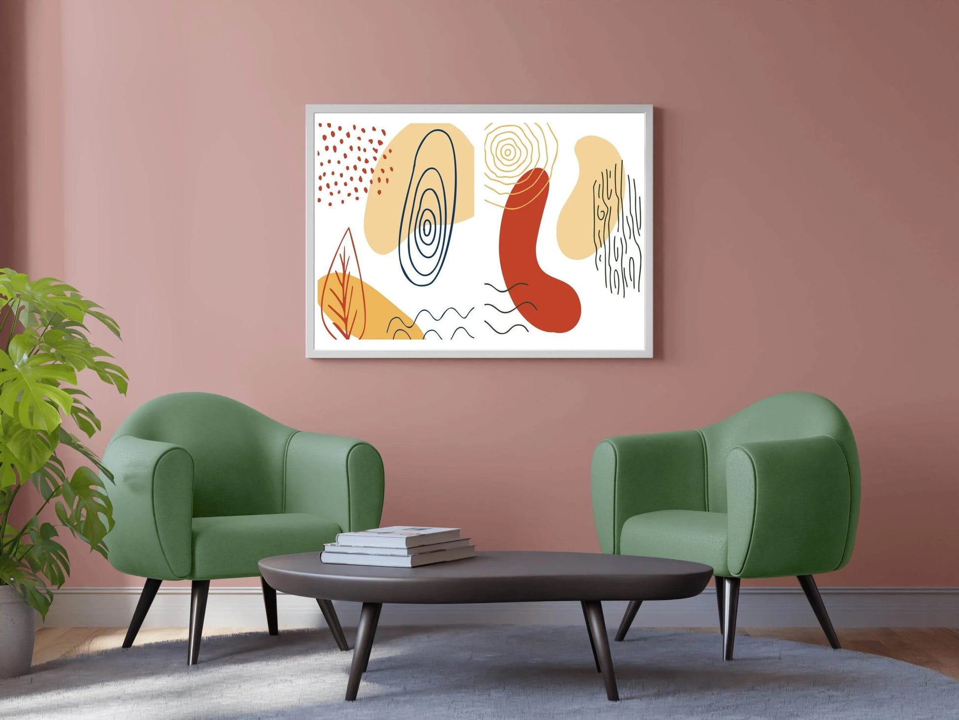 Handdrawn Shapes Abstract Wall Art - beink online art store