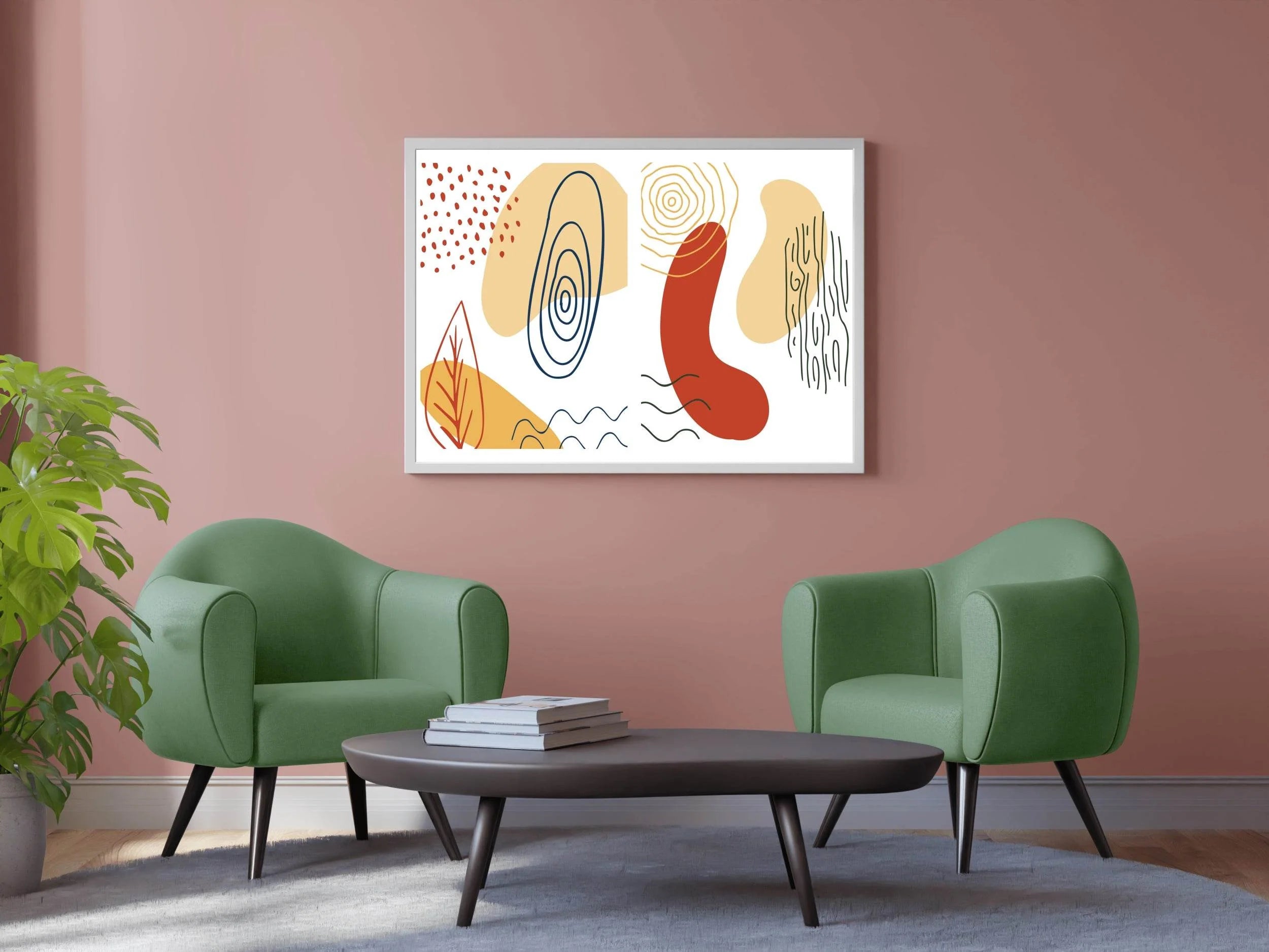 Handdrawn Shapes Abstract Wall Art - beink online art store
