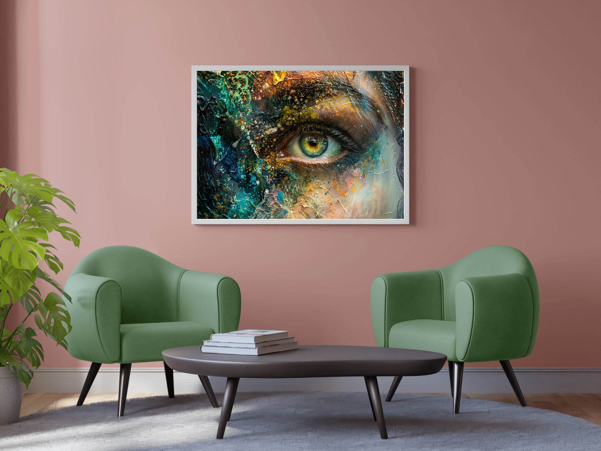 Closeup of Women Eye With Painted Face Digital Art - beink online art store