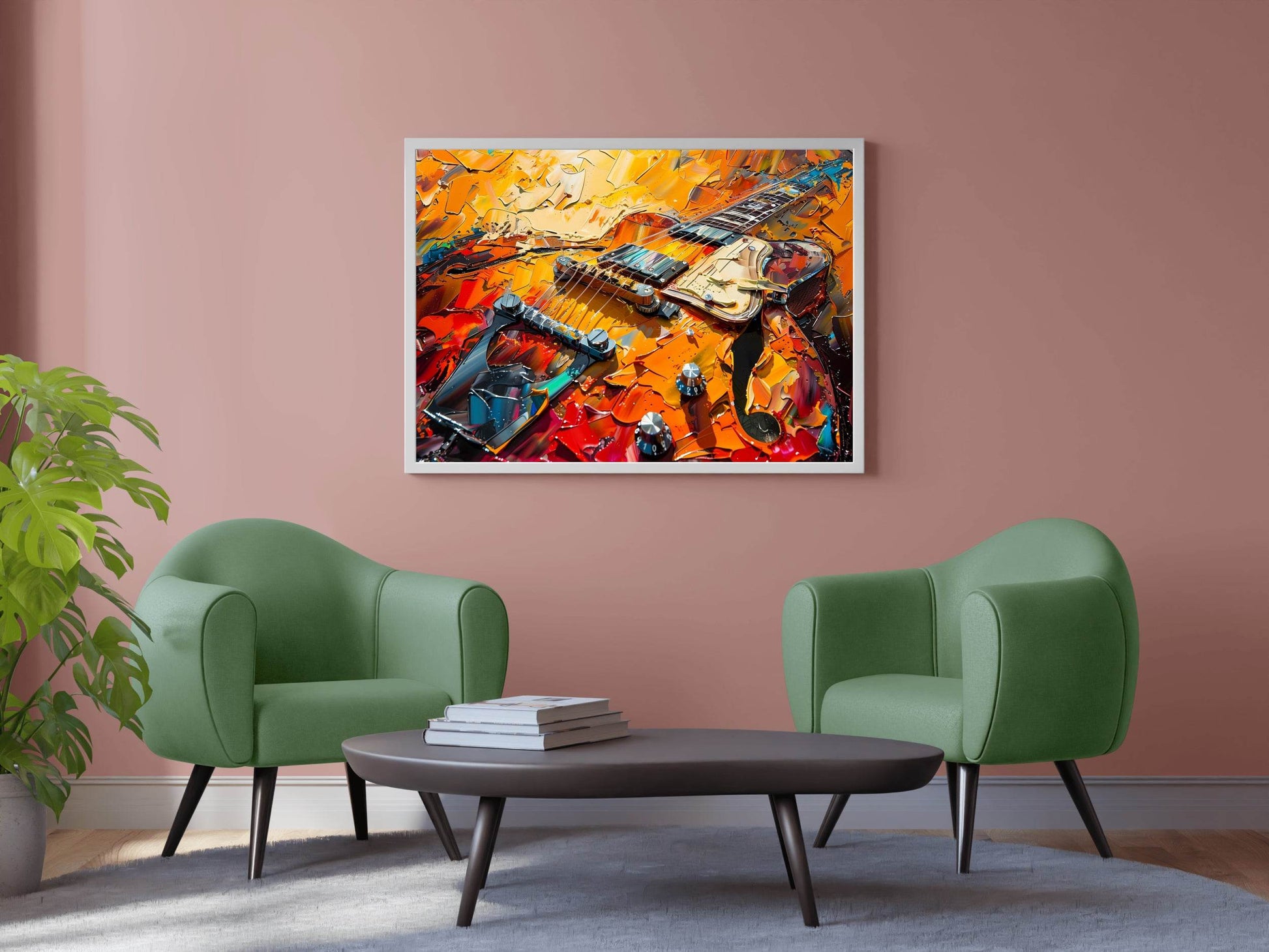 Broken Guitar Oil Painting Wall Art - beink online art store