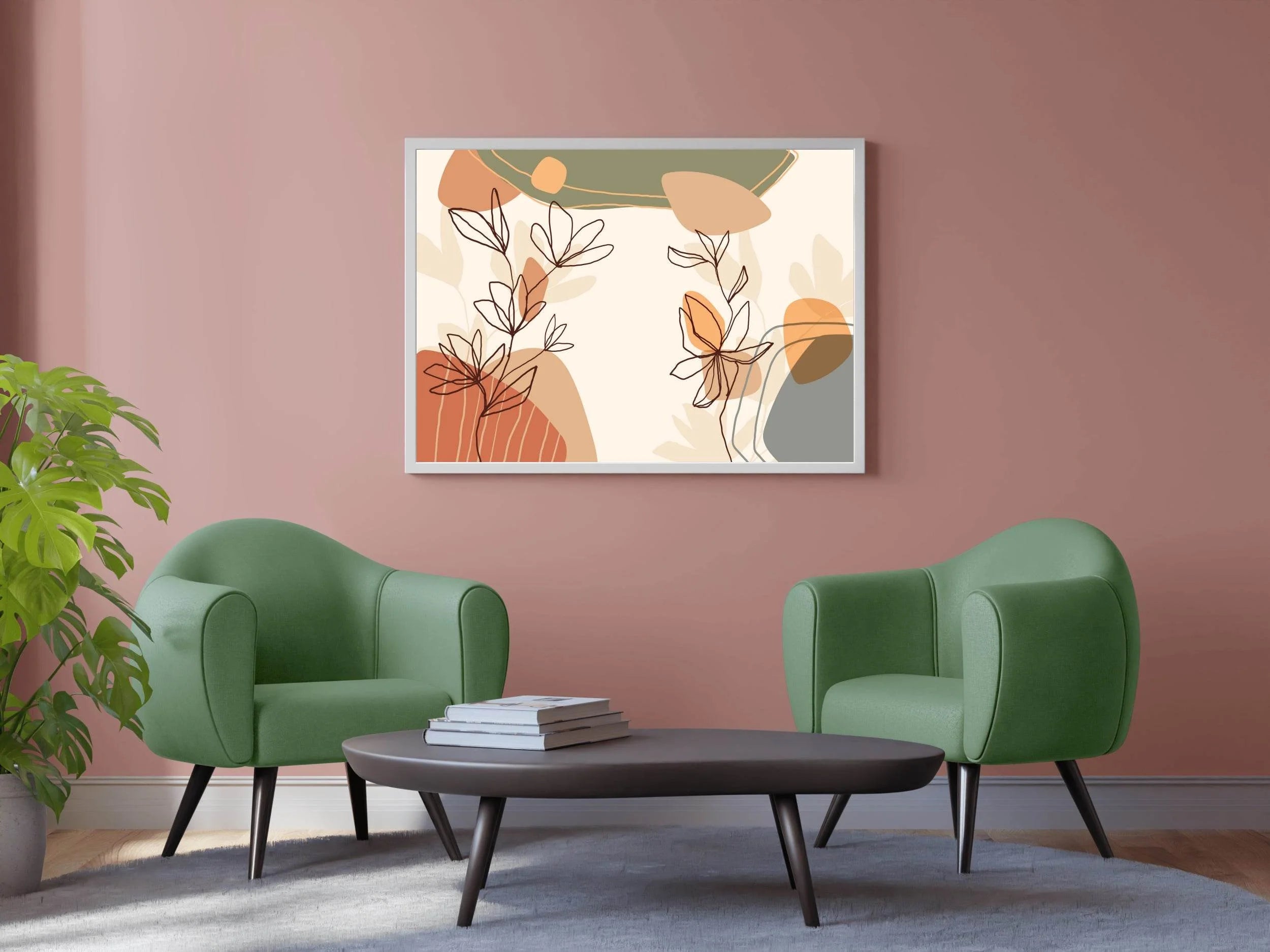 Anthurium Flower Branch Wall Art - beink online art store