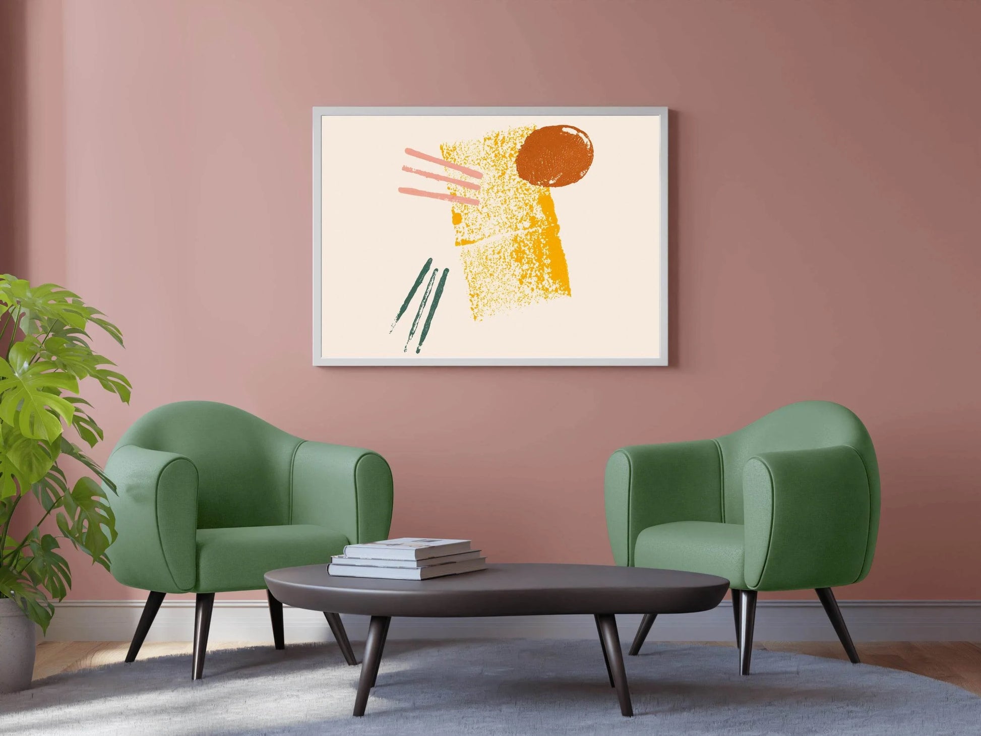 Yellow Block Paint Abstract Wall Art - beink online art store