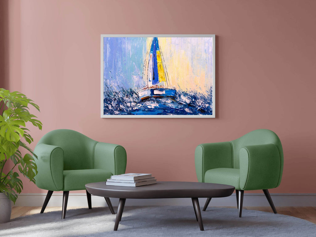 Watercolor Painting of Racing Boat Wall Art - beink online art store