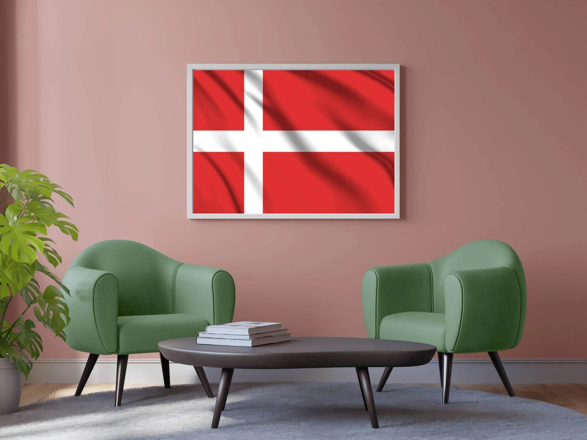 Denmark National Flag Wall Art - beink online art store
