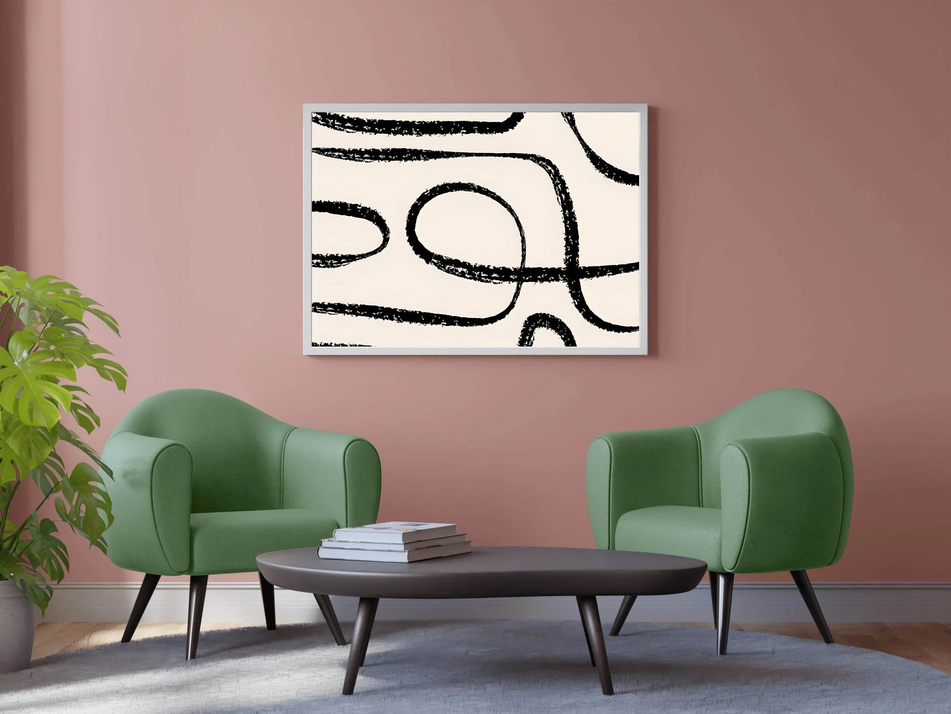 Black Ink Trails Modern Wall Art - beink online art store