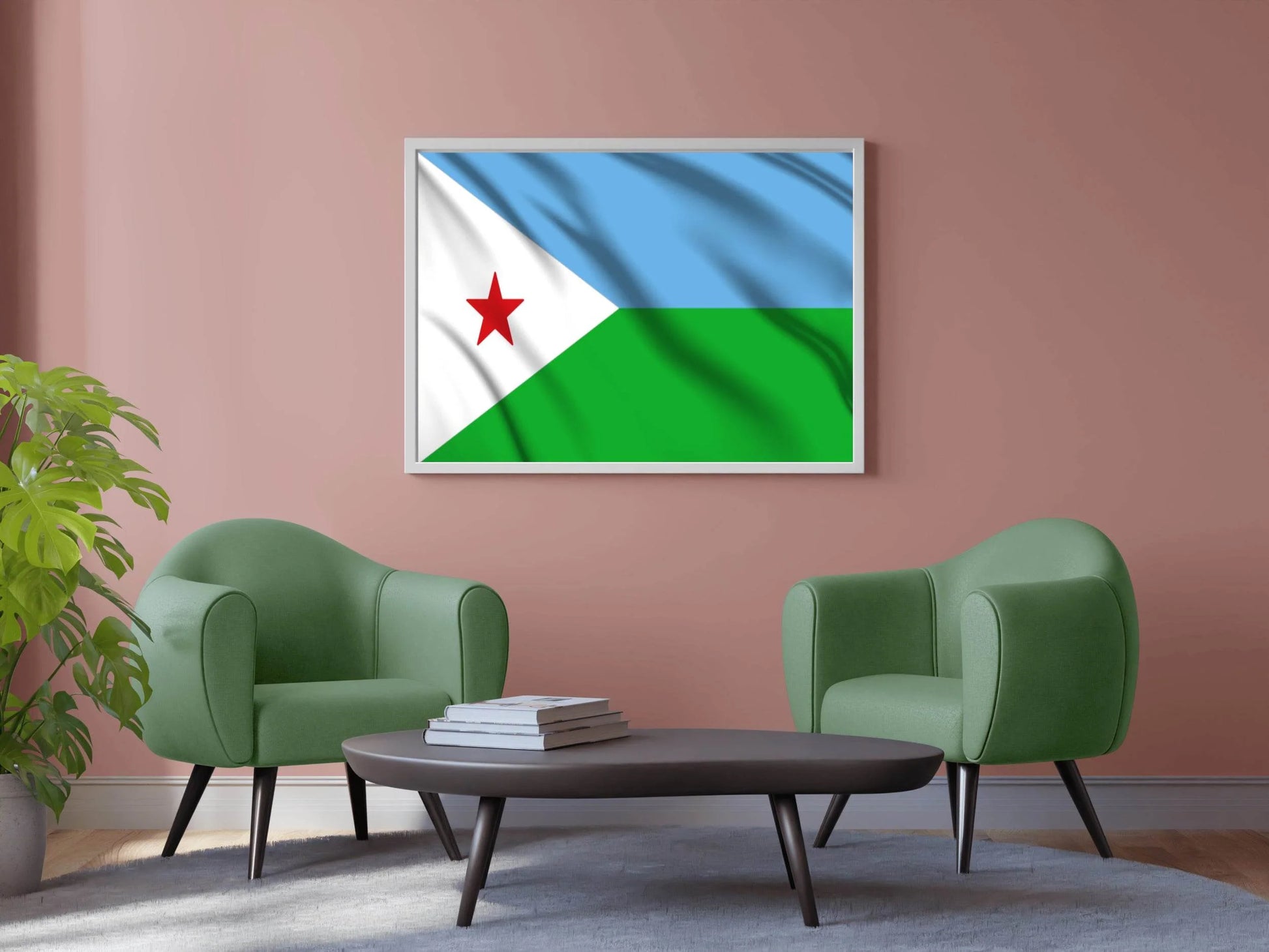 Djibouti National Flag Wall Art - beink online art store