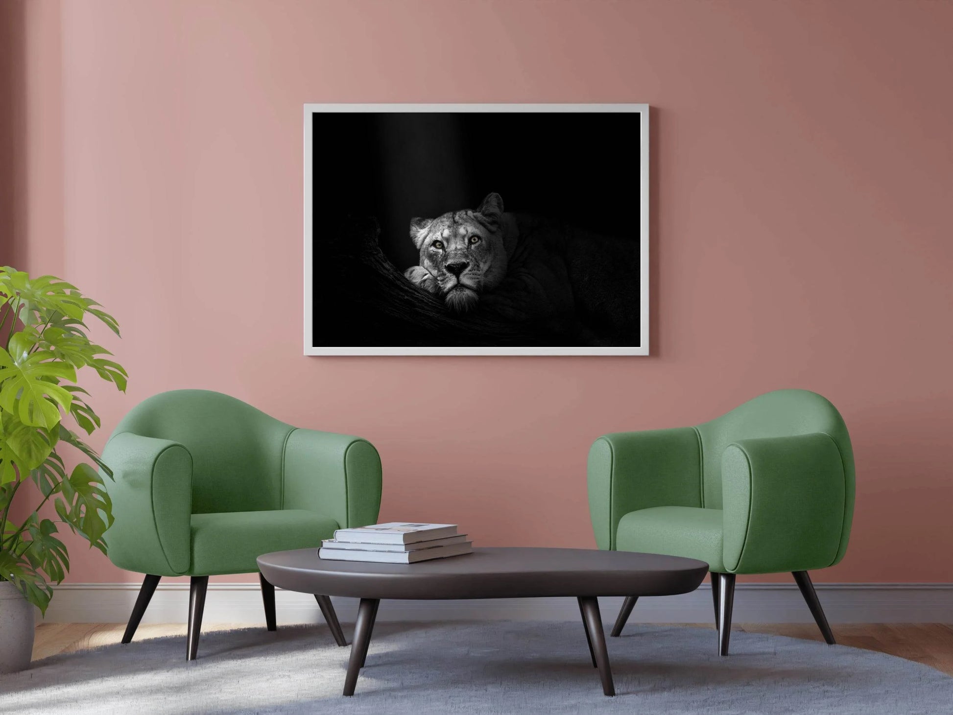 Asiatic Lion Black & White Wall Art - beink online art store