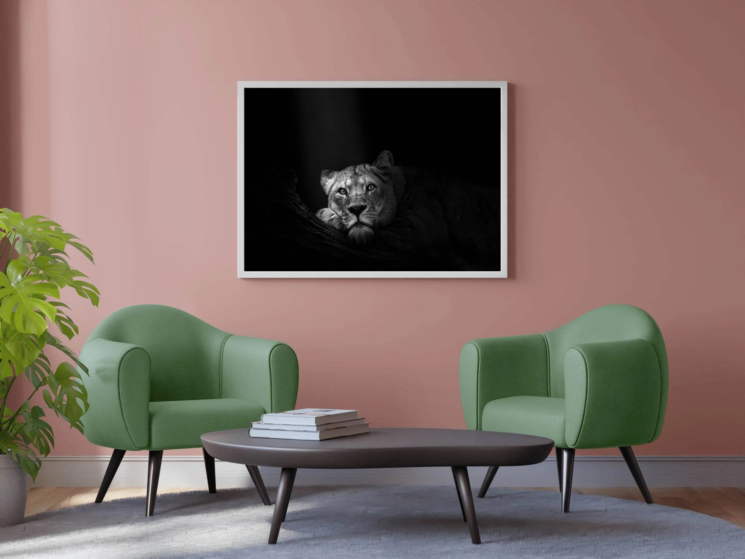 Asiatic Lion Black & White Wall Art - beink online art store