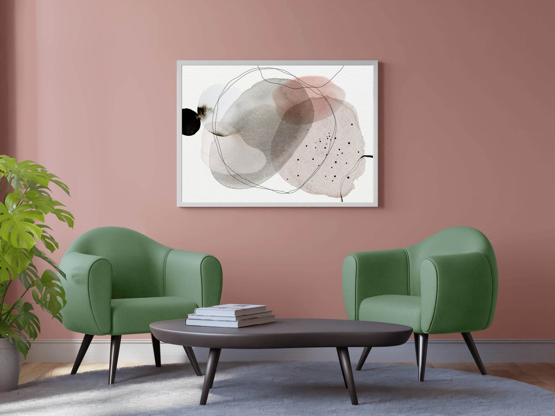 Handdrawn Watercolor Shapes Abstract Wall Art - beink online art store