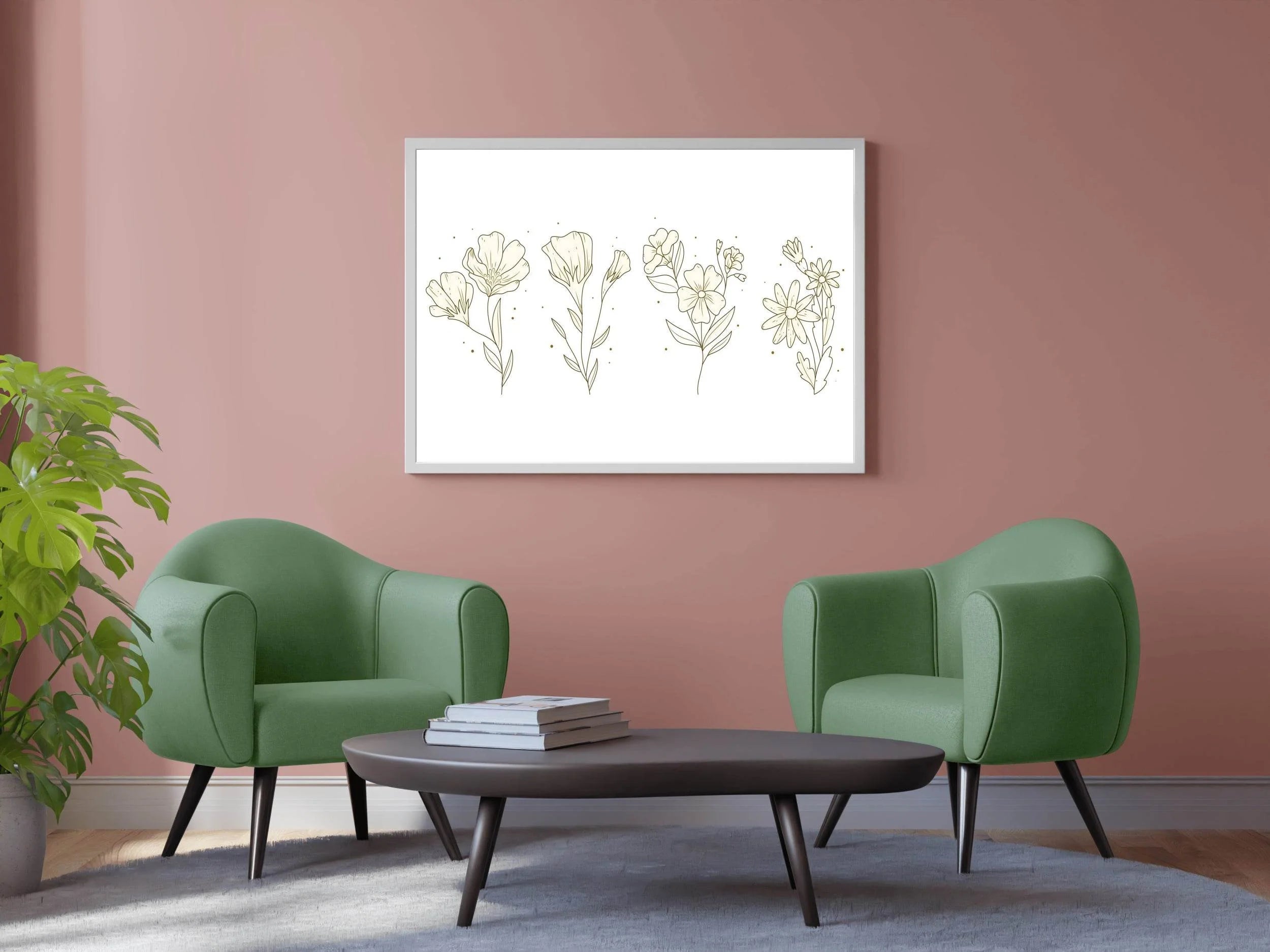 Orchid Bouquet Line Art - beink online art store