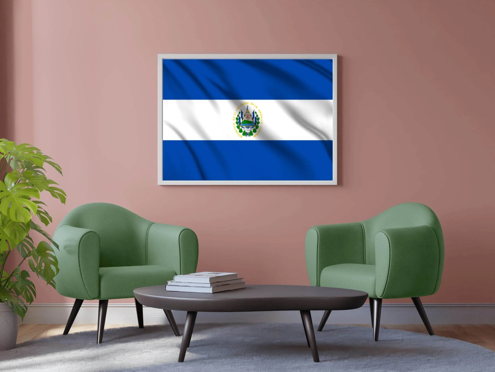 El Salvador National Flag Wall Art - beink online art store