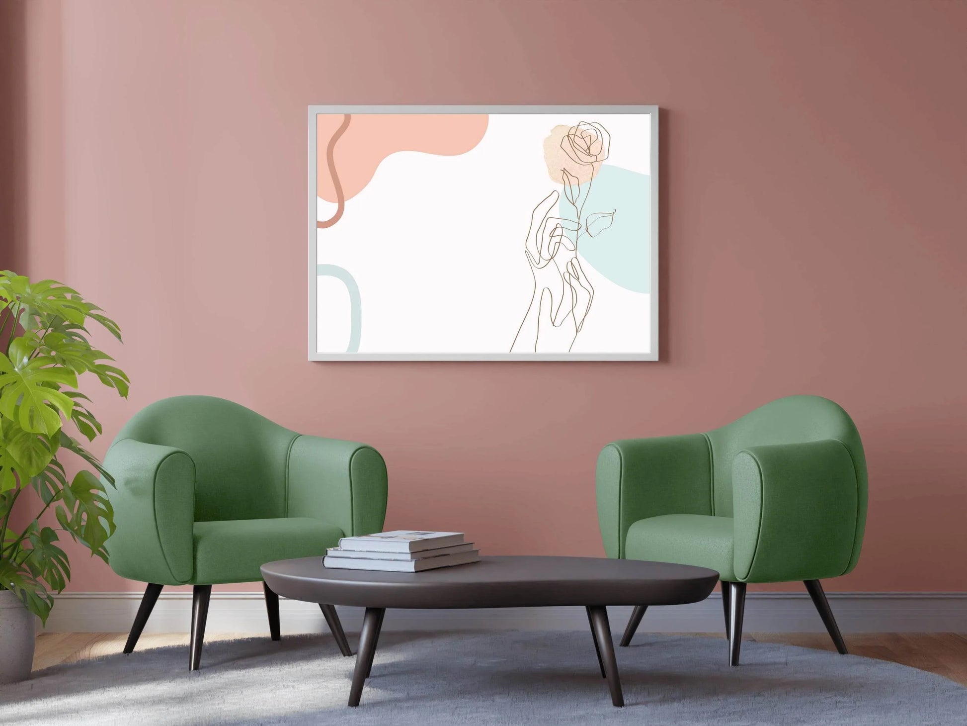 Rose Branch in Hand Wall Art - beink online art store